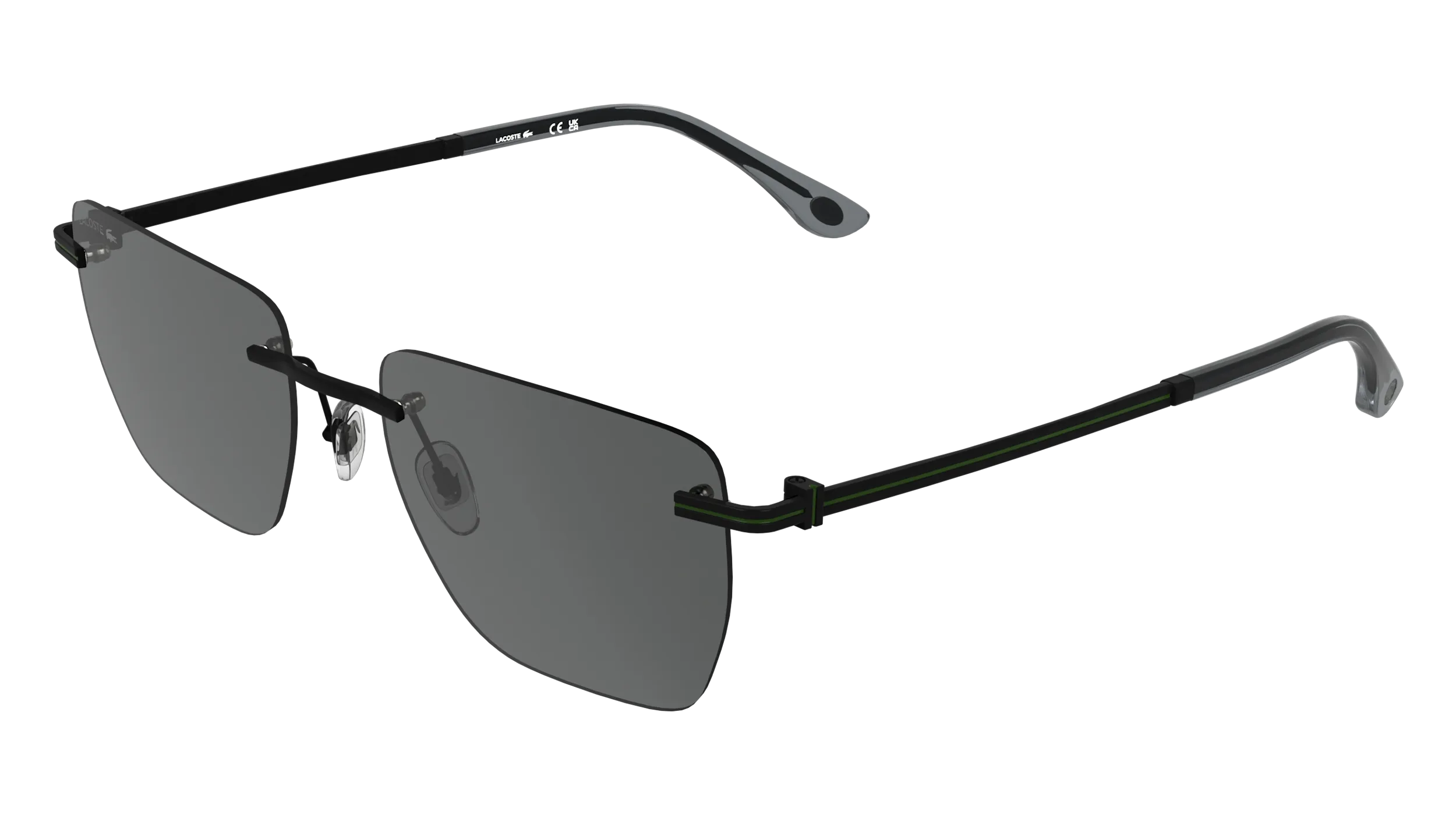 Lacoste L282S 002 Occhiali da sole Metallo Nero Grigio Squadrata Normale - immagine 1