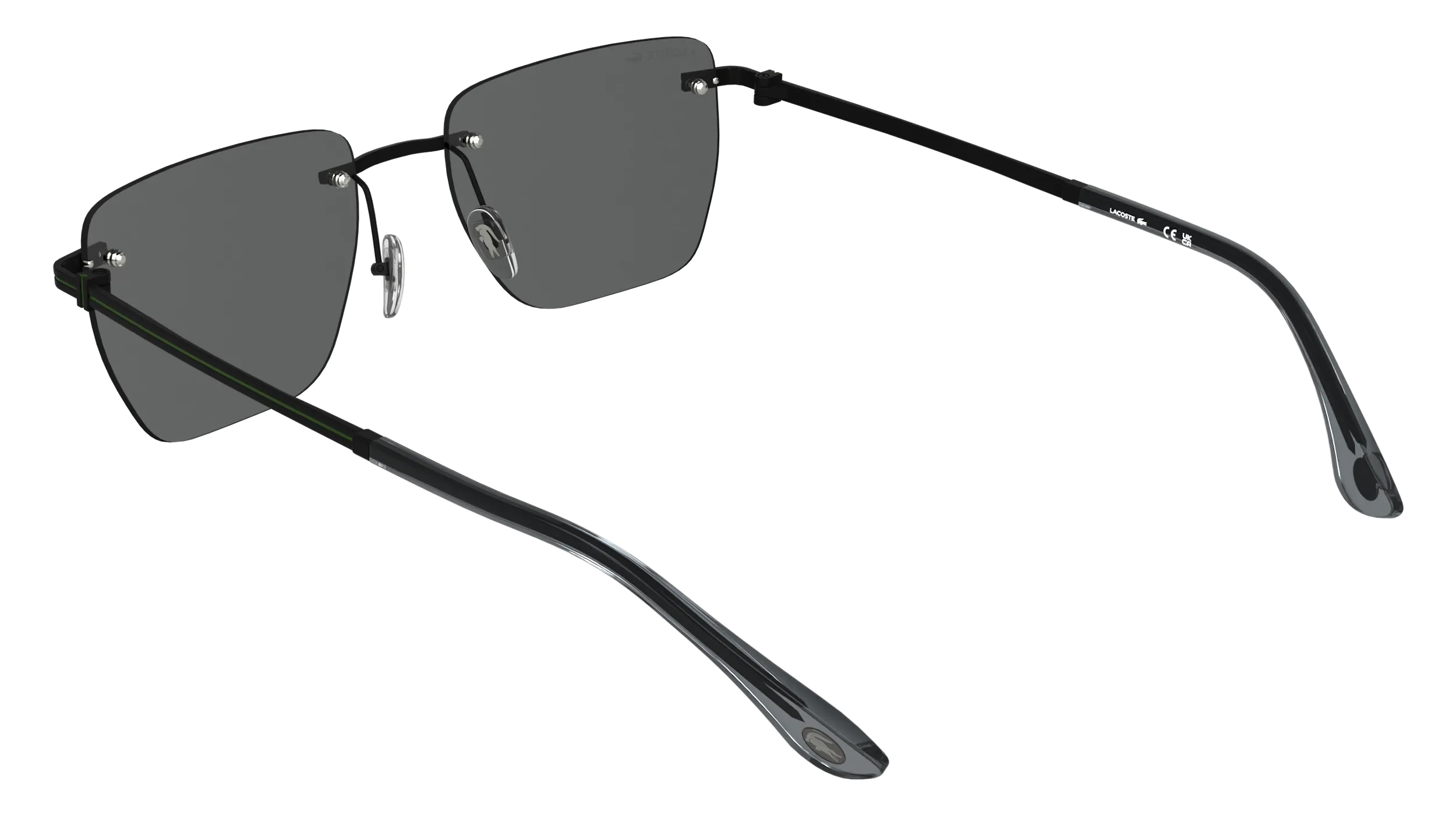 Lacoste L282S 002 Occhiali da sole Metallo Nero Grigio Squadrata Normale - immagine 4