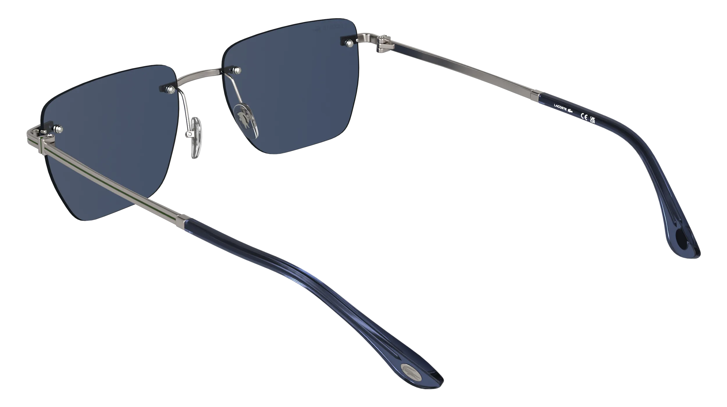 Lacoste L282S 038 Occhiali da sole Metallo Blu Squadrata Normale - immagine 4