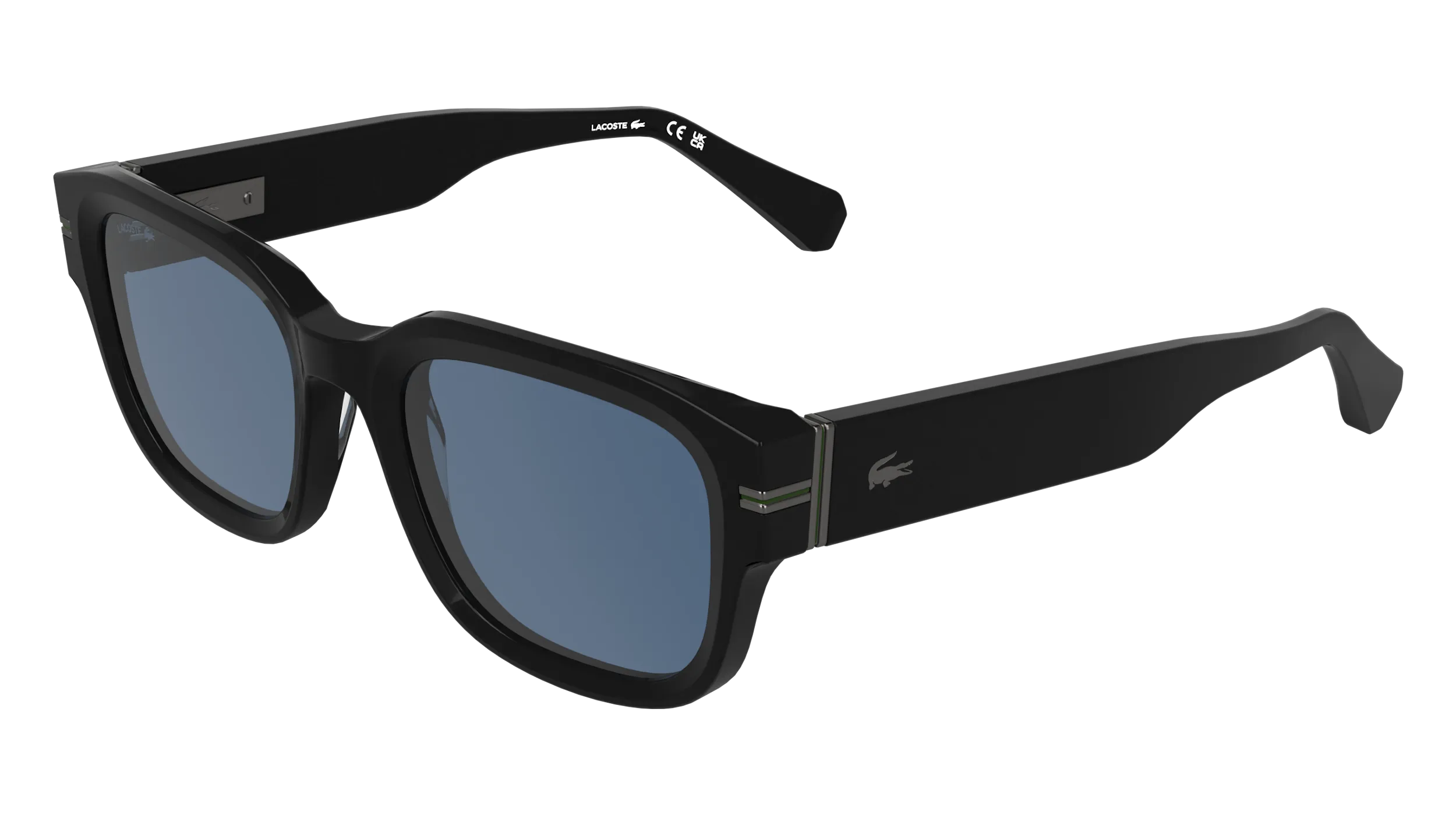 Lacoste L6093S 001 Occhiali da sole Acetato Nero Blu Squadrata Normale - immagine 1