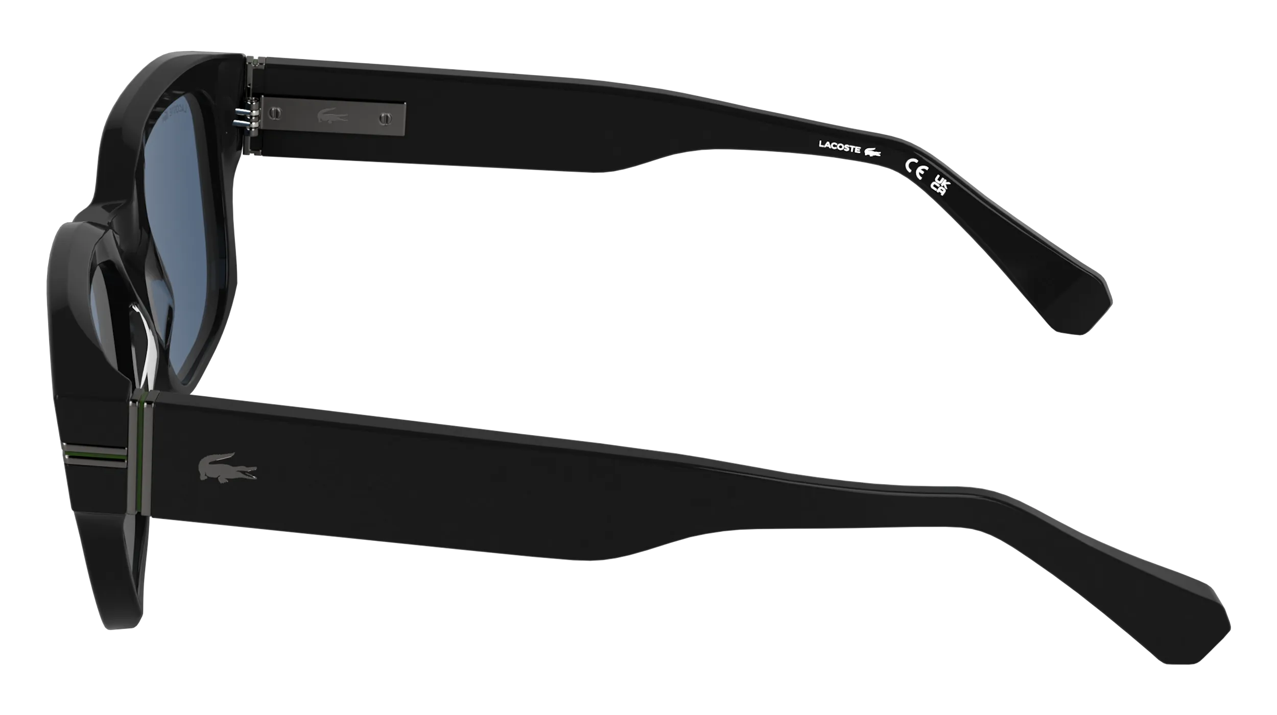 Lacoste L6093S 001 Occhiali da sole Acetato Nero Blu Squadrata Normale - immagine 3