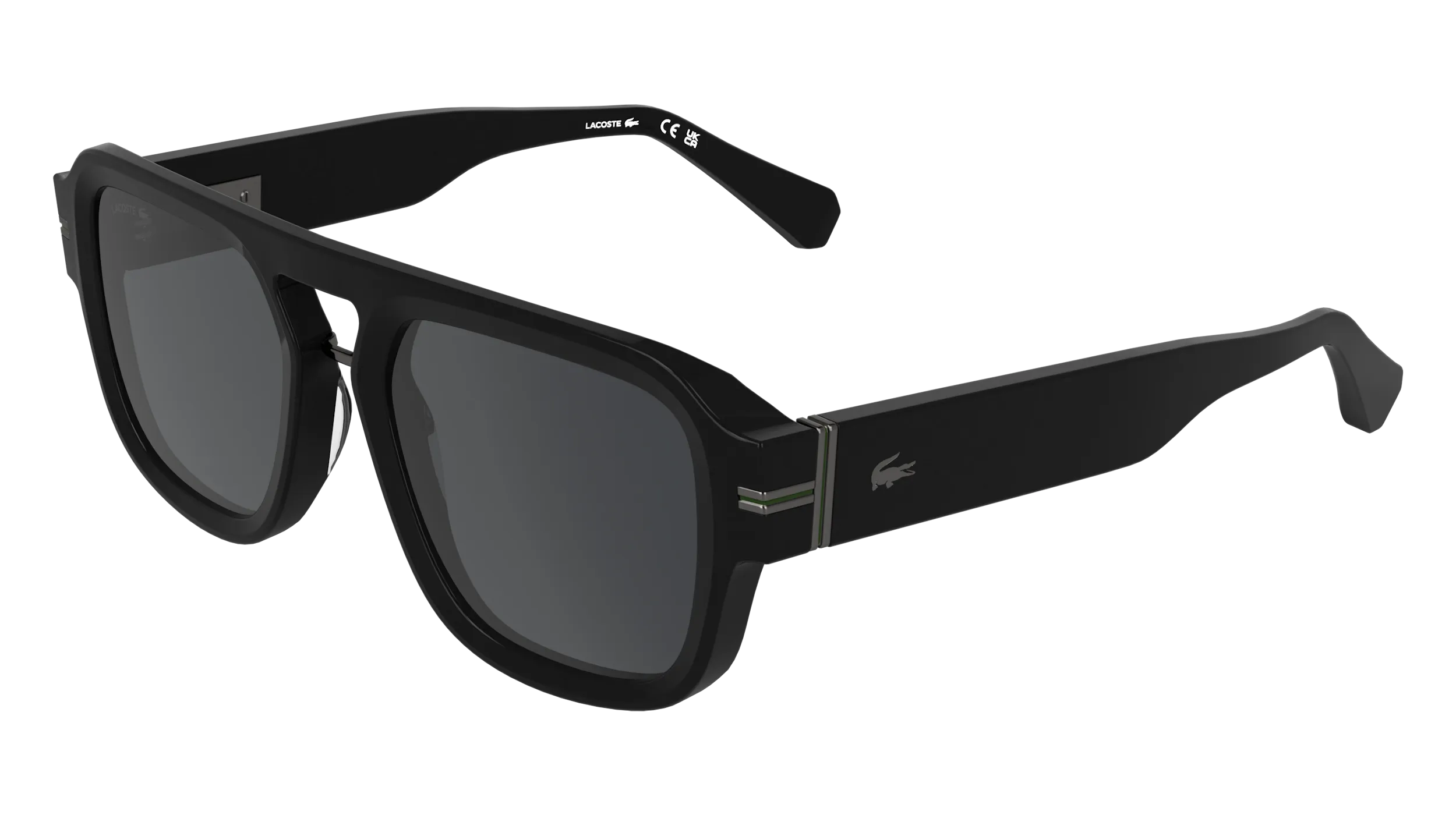 Lacoste L6094S 001 Occhiali da sole Acetato Nero Grigio Squadrata Normale - immagine 1