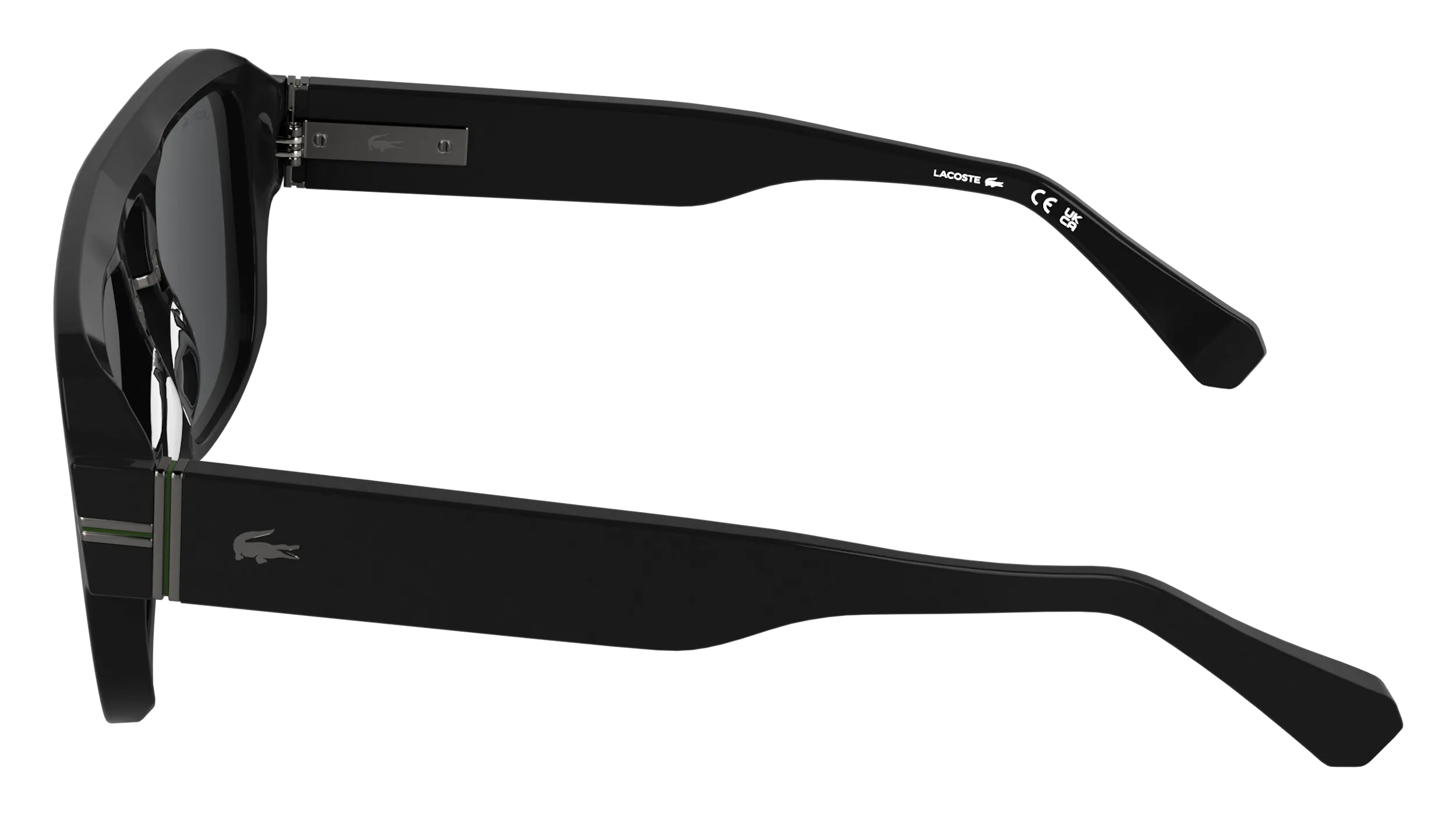 Lacoste L6094S 001 Occhiali da sole Acetato Nero Grigio Squadrata Normale - immagine 3