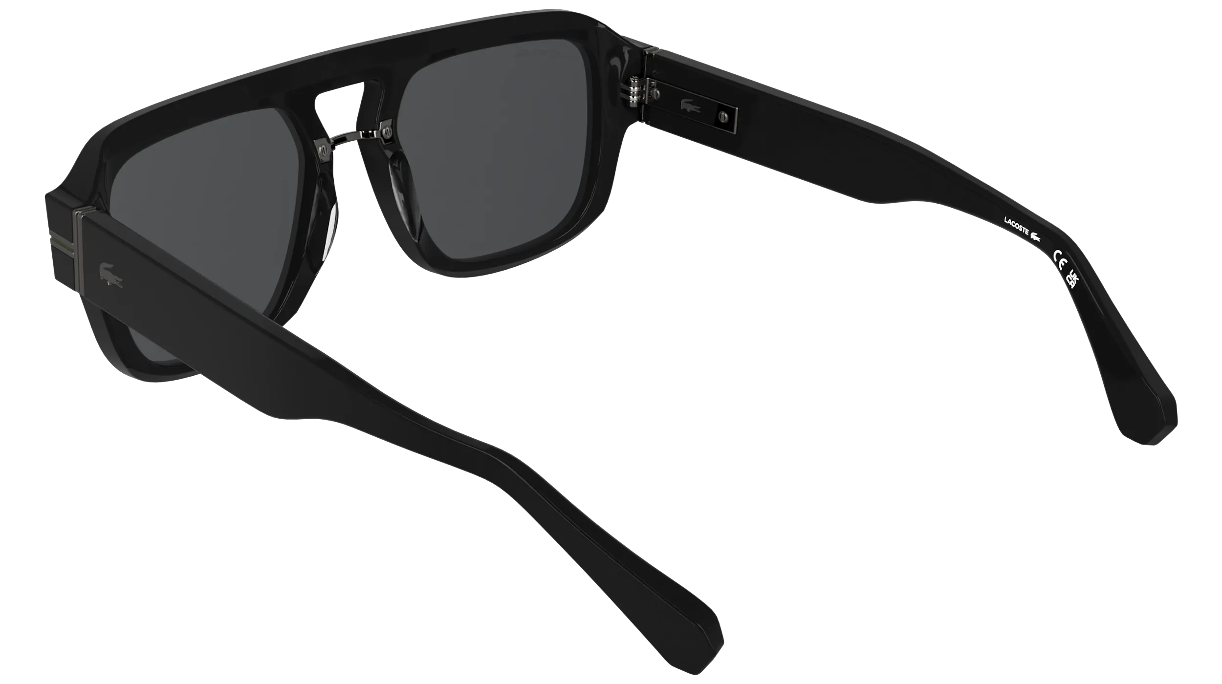 Lacoste L6094S 001 Occhiali da sole Acetato Nero Grigio Squadrata Normale - immagine 4