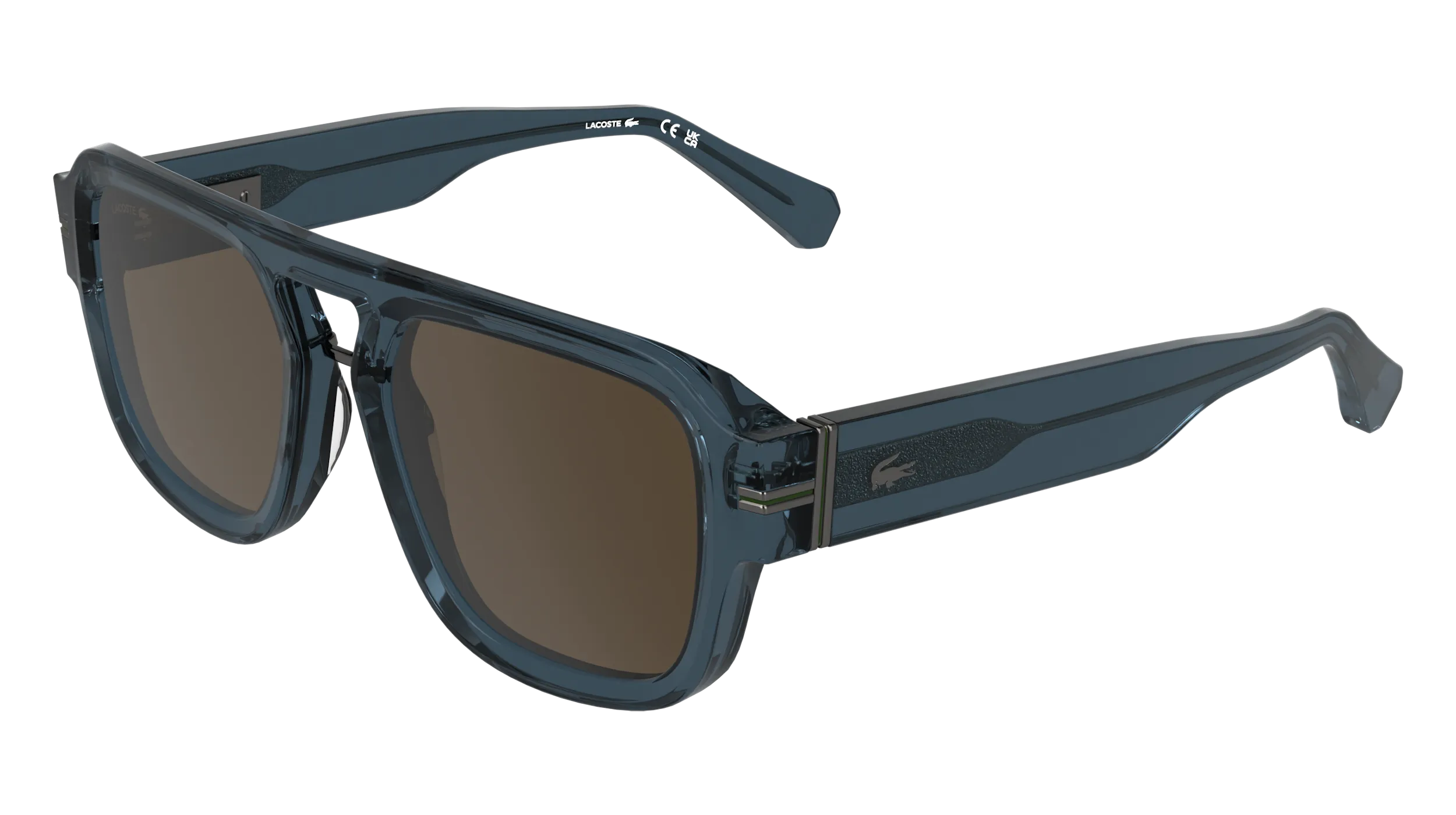 Lacoste L6094S 410 Occhiali da sole Acetato Blu Marrone Squadrata Normale - immagine 1