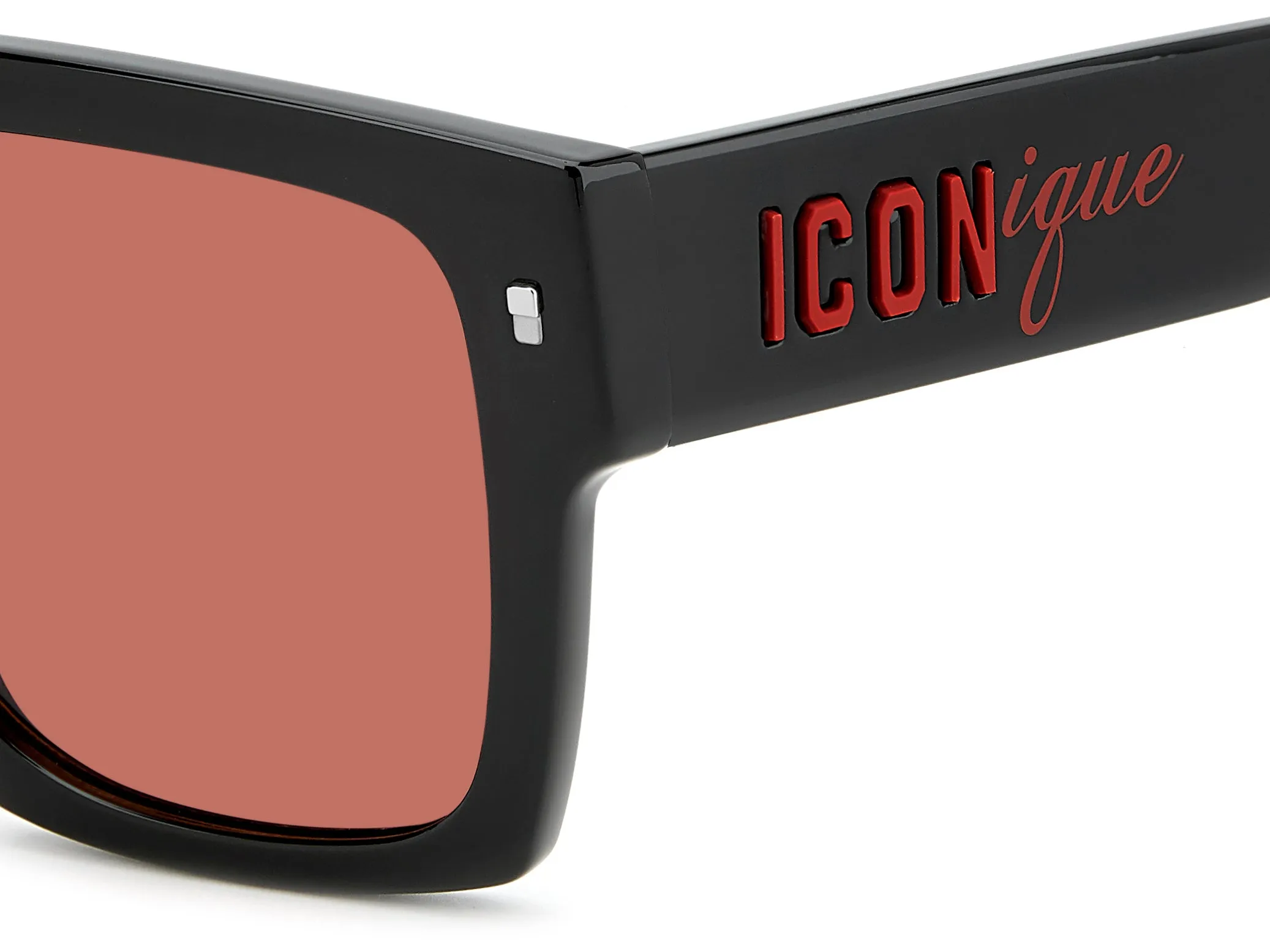 Dsquared2 ICON 0030/S OIT/U1 Occhiali da sole Acetato Nero Rosa Squadrata Normale - immagine 3