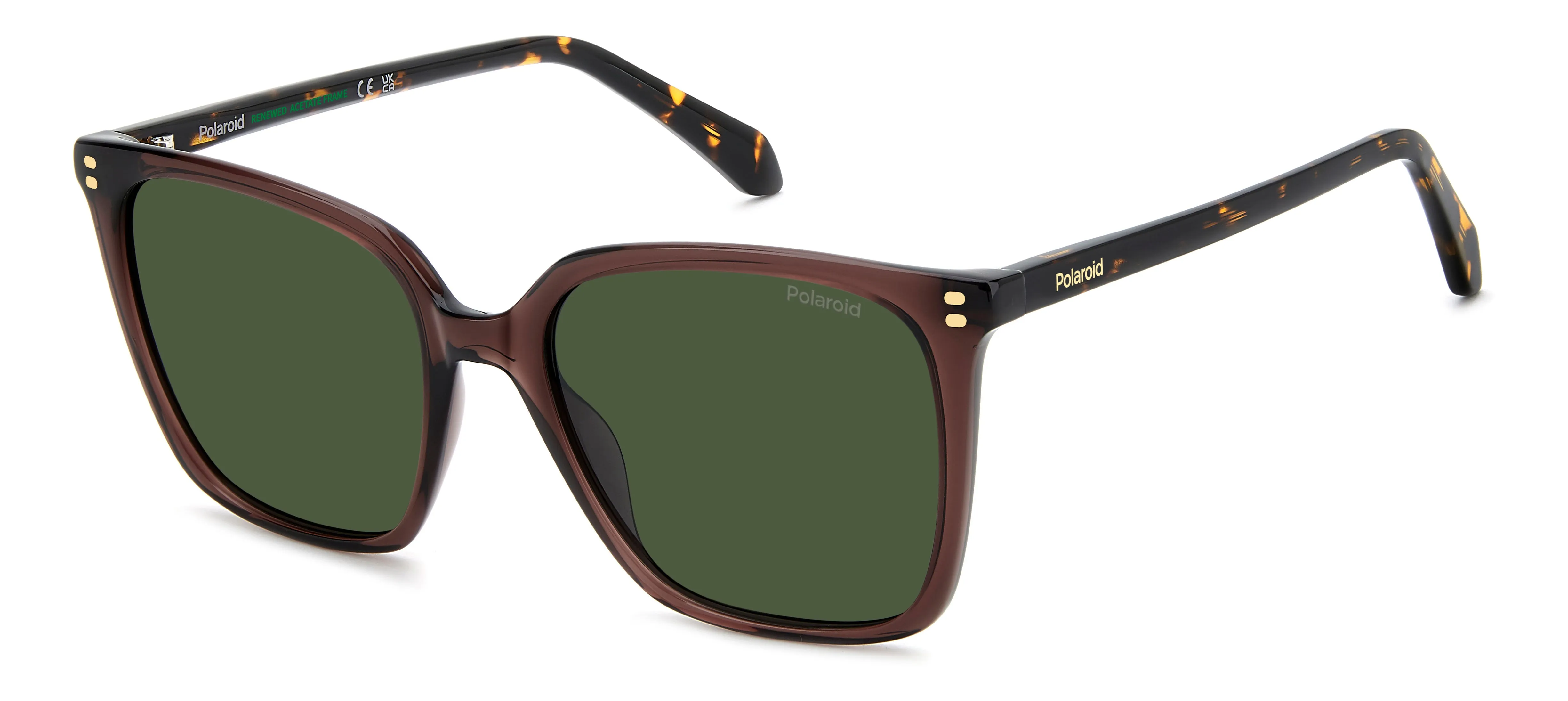 Polaroid PLD 4201/S/X 09Q/UC Occhiali da sole Acetato Marrone Verde Squadrata Polarizzata - immagine 1