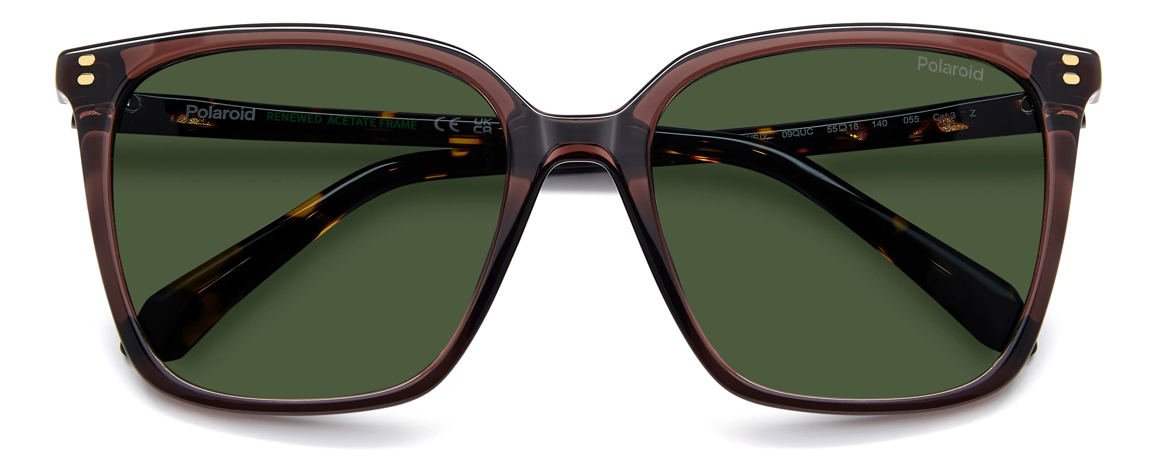 Polaroid PLD 4201/S/X 09Q/UC Occhiali da sole Acetato Marrone Verde Squadrata Polarizzata - immagine 3