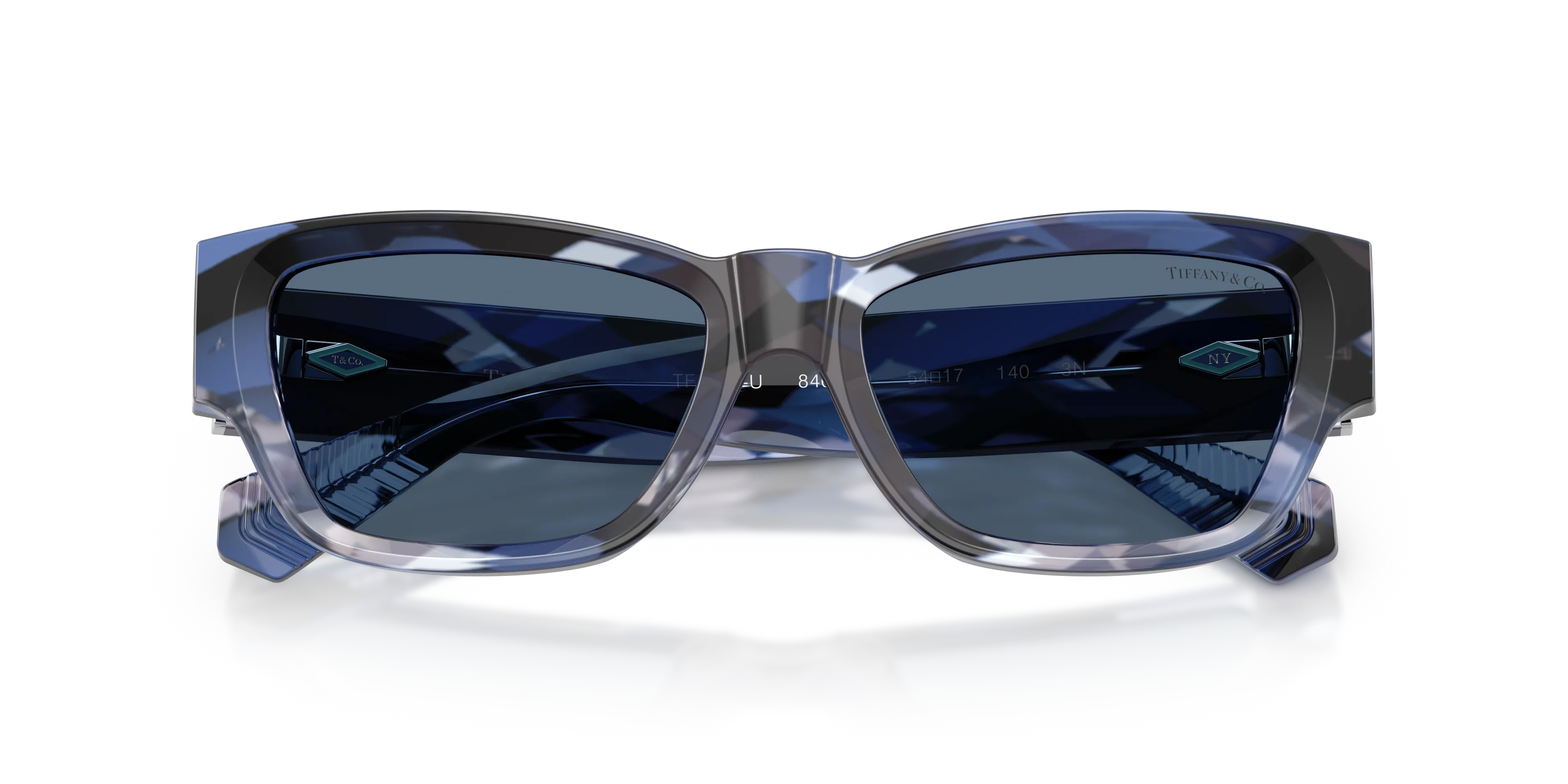 Tiffany TF4265U 846380 Occhiali da sole Acetato Blu Blu Squadrata Normale - immagine 2
