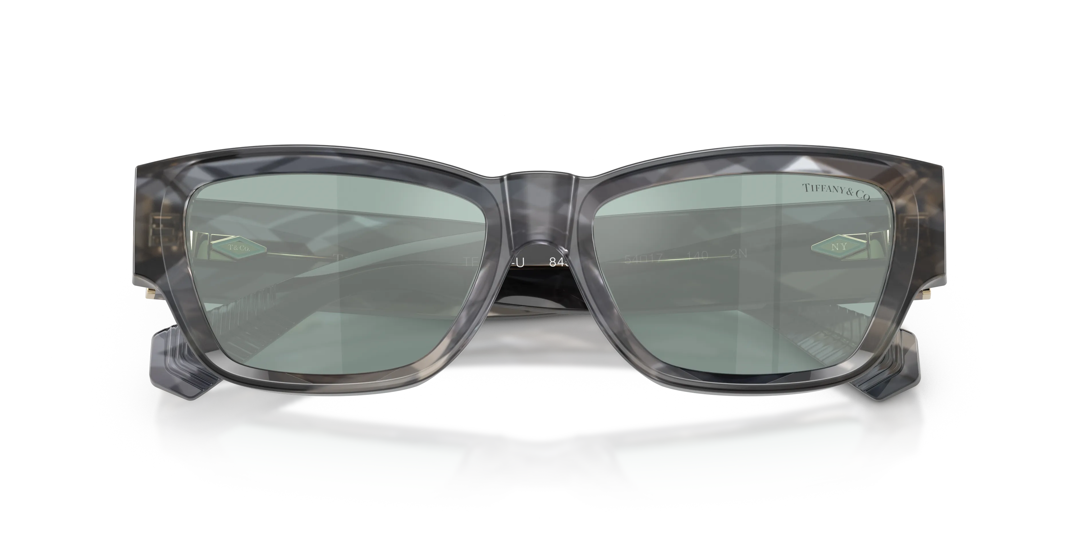 Tiffany TF4265U 845365 Occhiali da sole Acetato Nero Azzurro Squadrata Normale Specchiato - immagine 2
