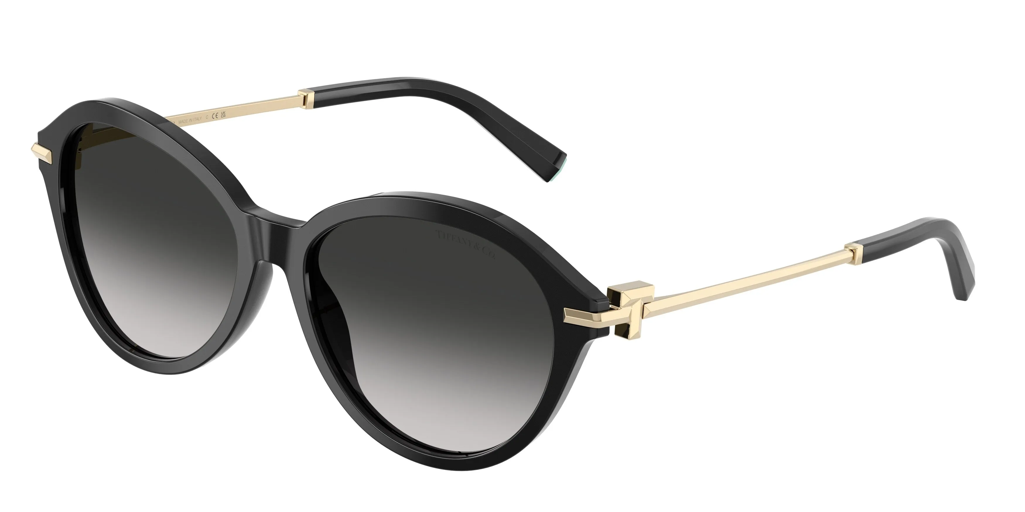 Tiffany TF4259 80013C Occhiali da sole Acetato Nero Grigio Rotonda Normale Sfumato - immagine 1