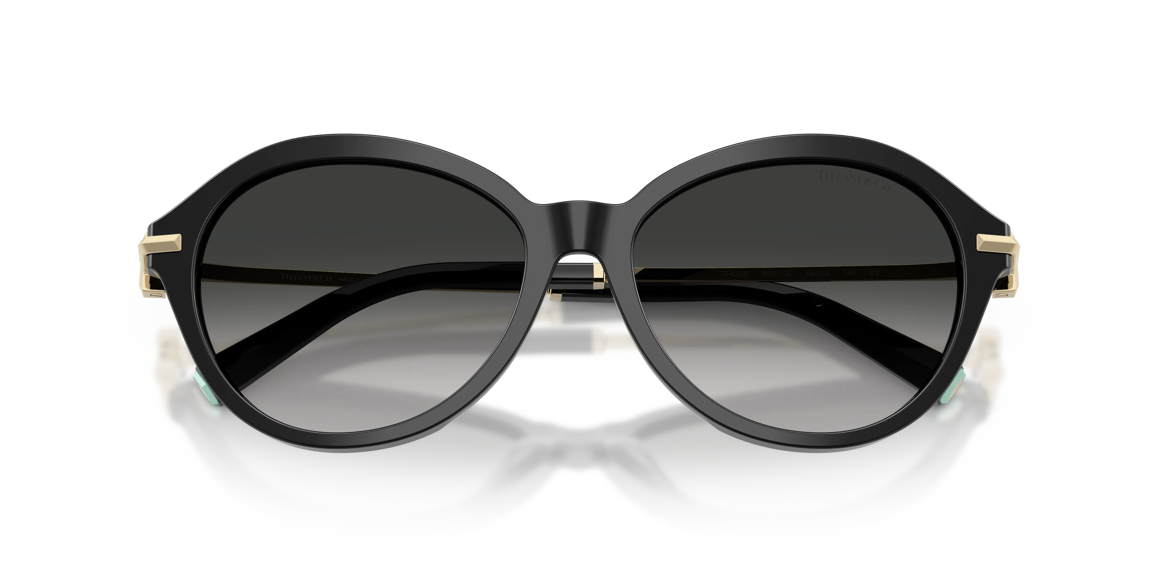 Tiffany TF4259 80013C Occhiali da sole Acetato Nero Grigio Rotonda Normale Sfumato - immagine 2