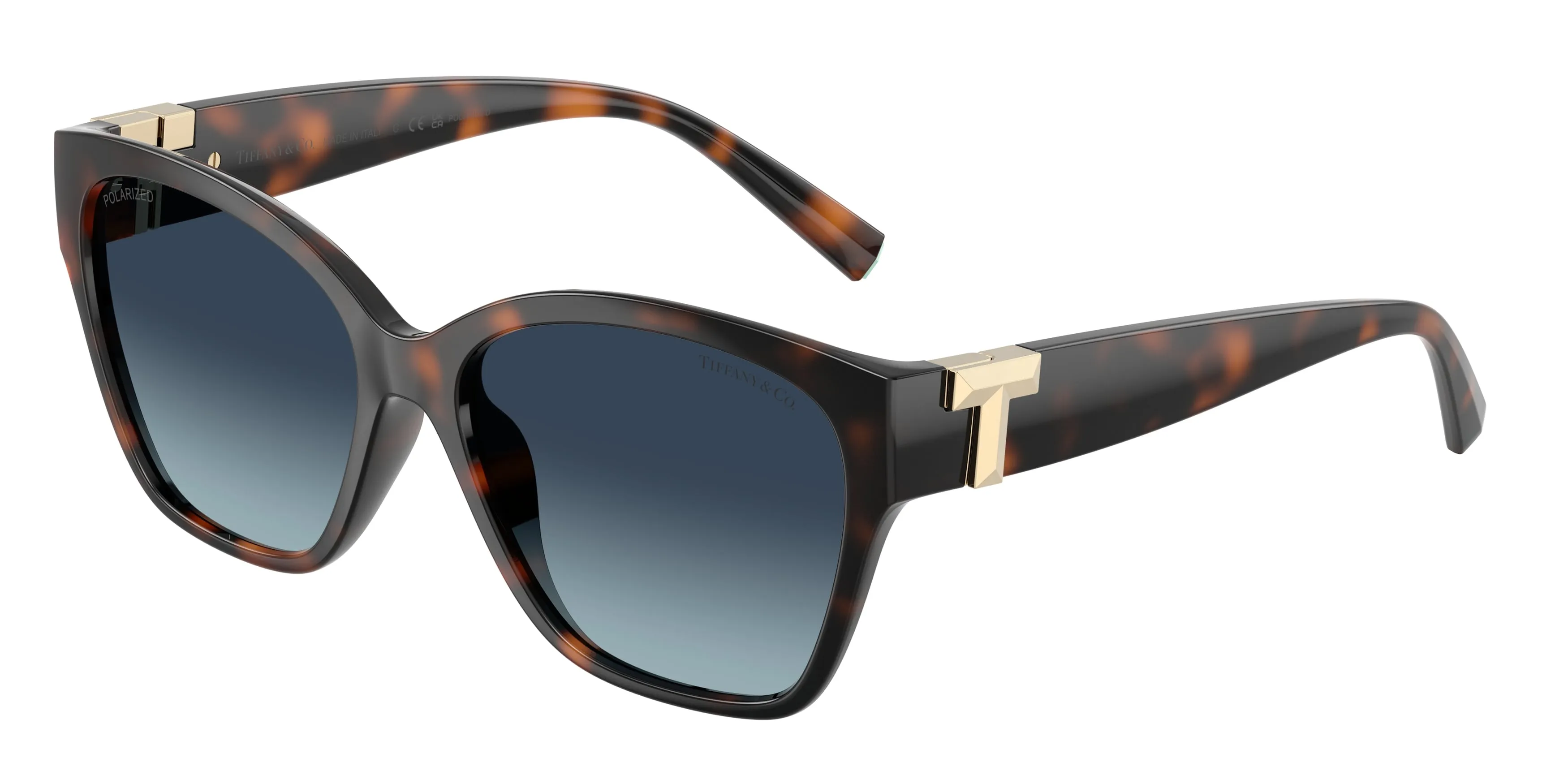 Tiffany TF4254U 84554U Occhiali da sole Iniettato Tartaruga Azzurro Squadrata Polarizzata Sfumato - immagine 1