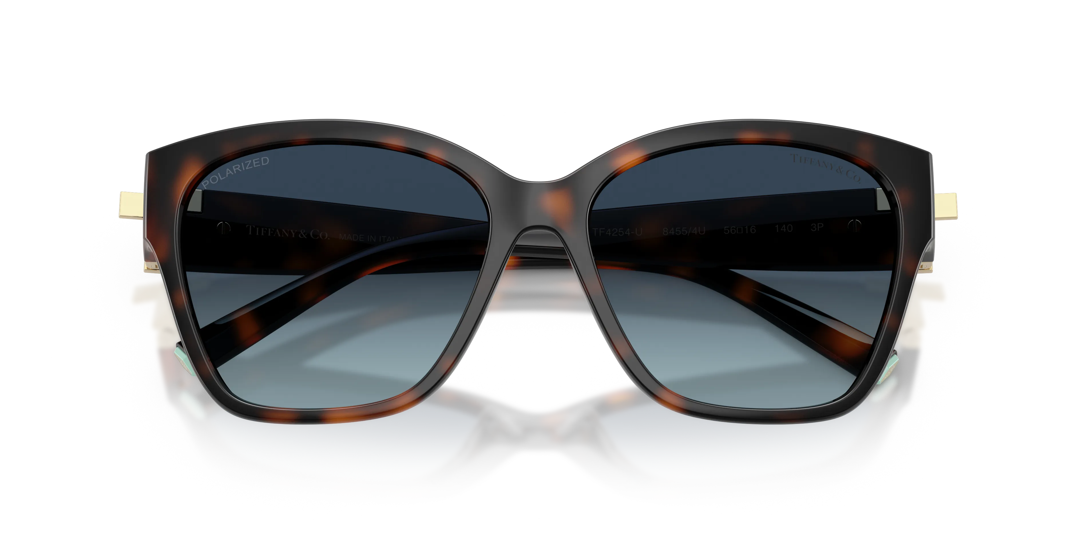 Tiffany TF4254U 84554U Occhiali da sole Iniettato Tartaruga Azzurro Squadrata Polarizzata Sfumato - immagine 2