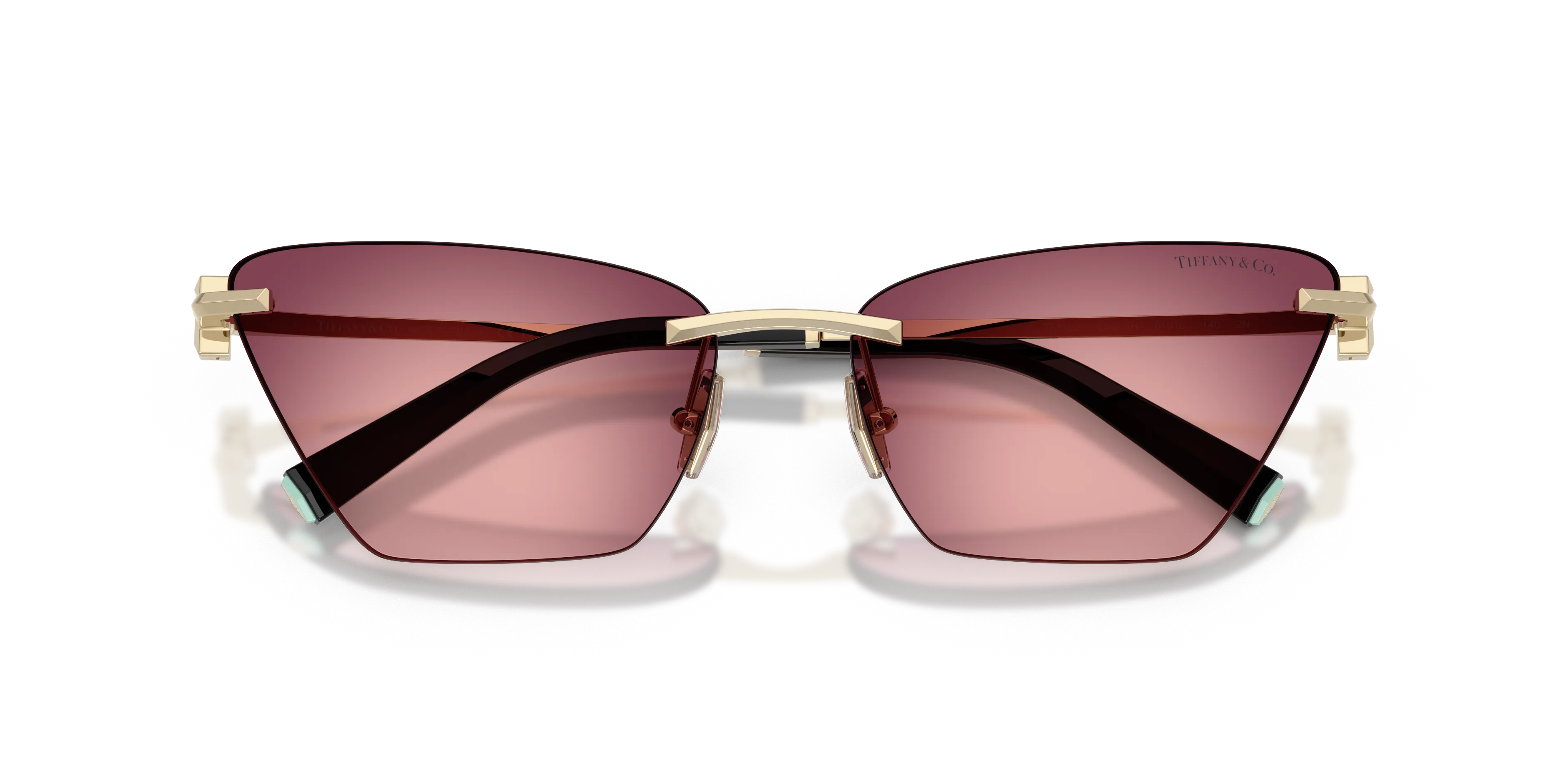 Tiffany TF3120 62428H Occhiali da sole Metallo Oro Rosa Farfalla Normale Sfumato - immagine 2