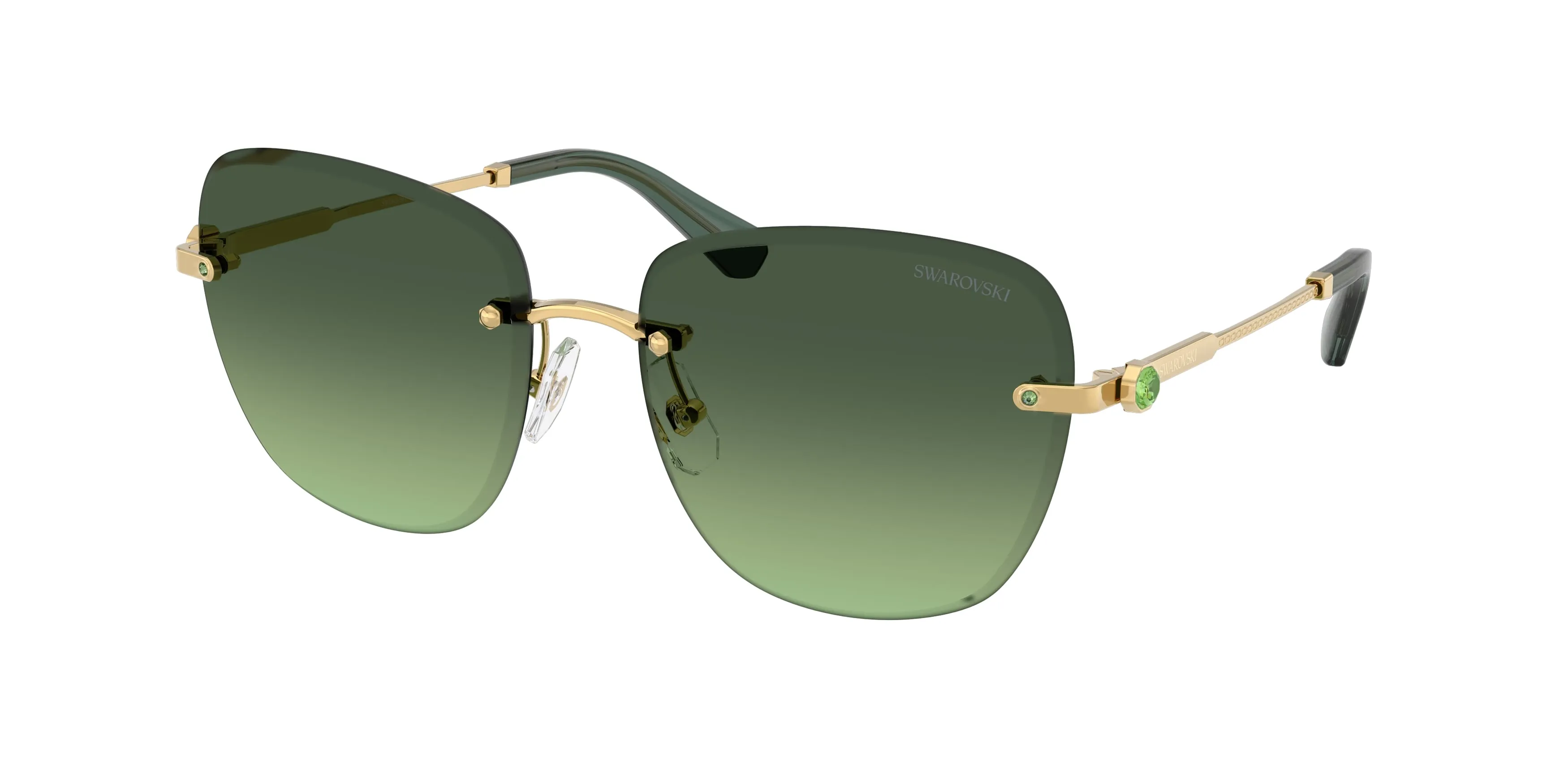 Swarovski SK7043 40172A Occhiali da sole Metallo Oro Verde Squadrata Normale Sfumato - immagine 1