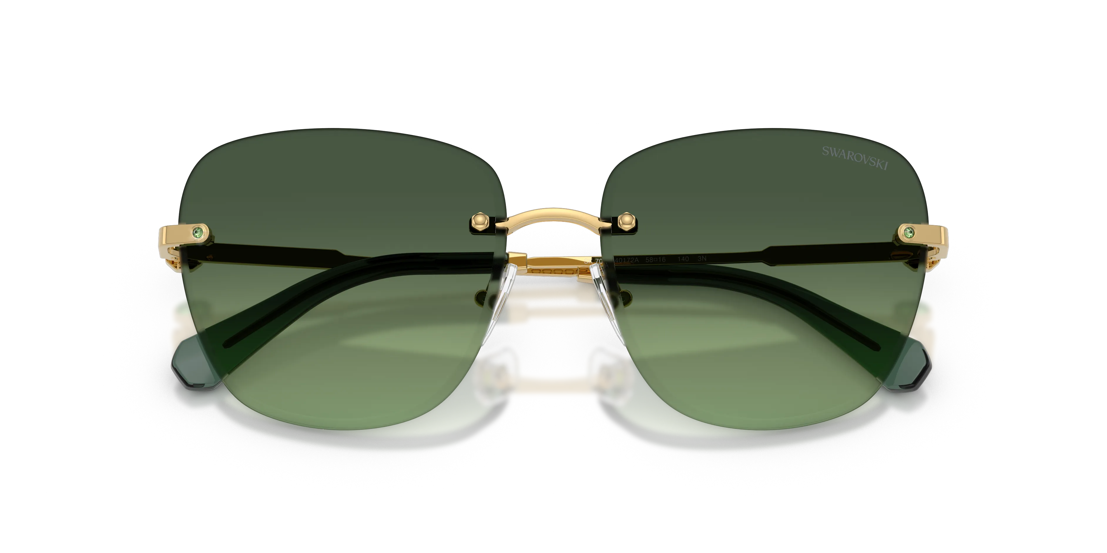 Swarovski SK7043 40172A Occhiali da sole Metallo Oro Verde Squadrata Normale Sfumato - immagine 2