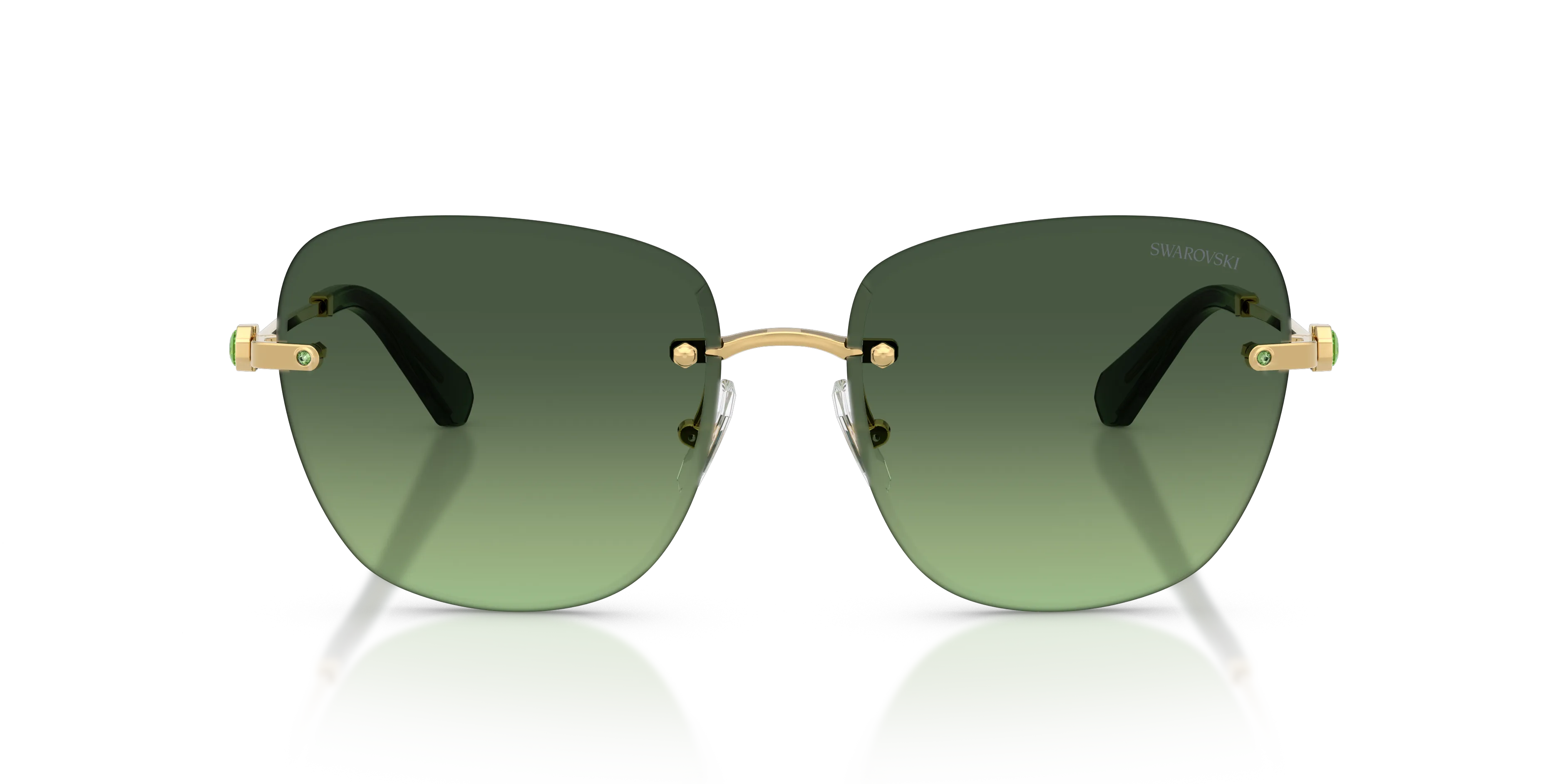Swarovski SK7043 40172A Occhiali da sole Metallo Oro Verde Squadrata Normale Sfumato - immagine 3