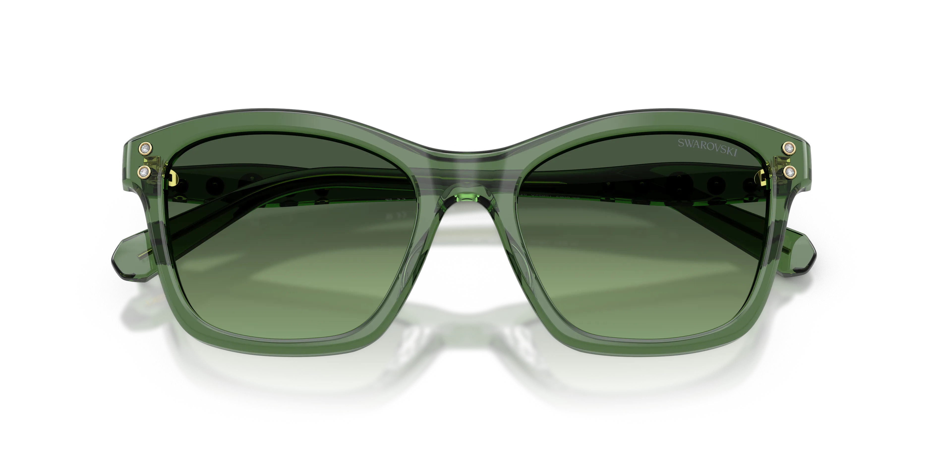 Swarovski SK6063 10852A Occhiali da sole Acetato Verde Verde Squadrata Normale Sfumato - immagine 2