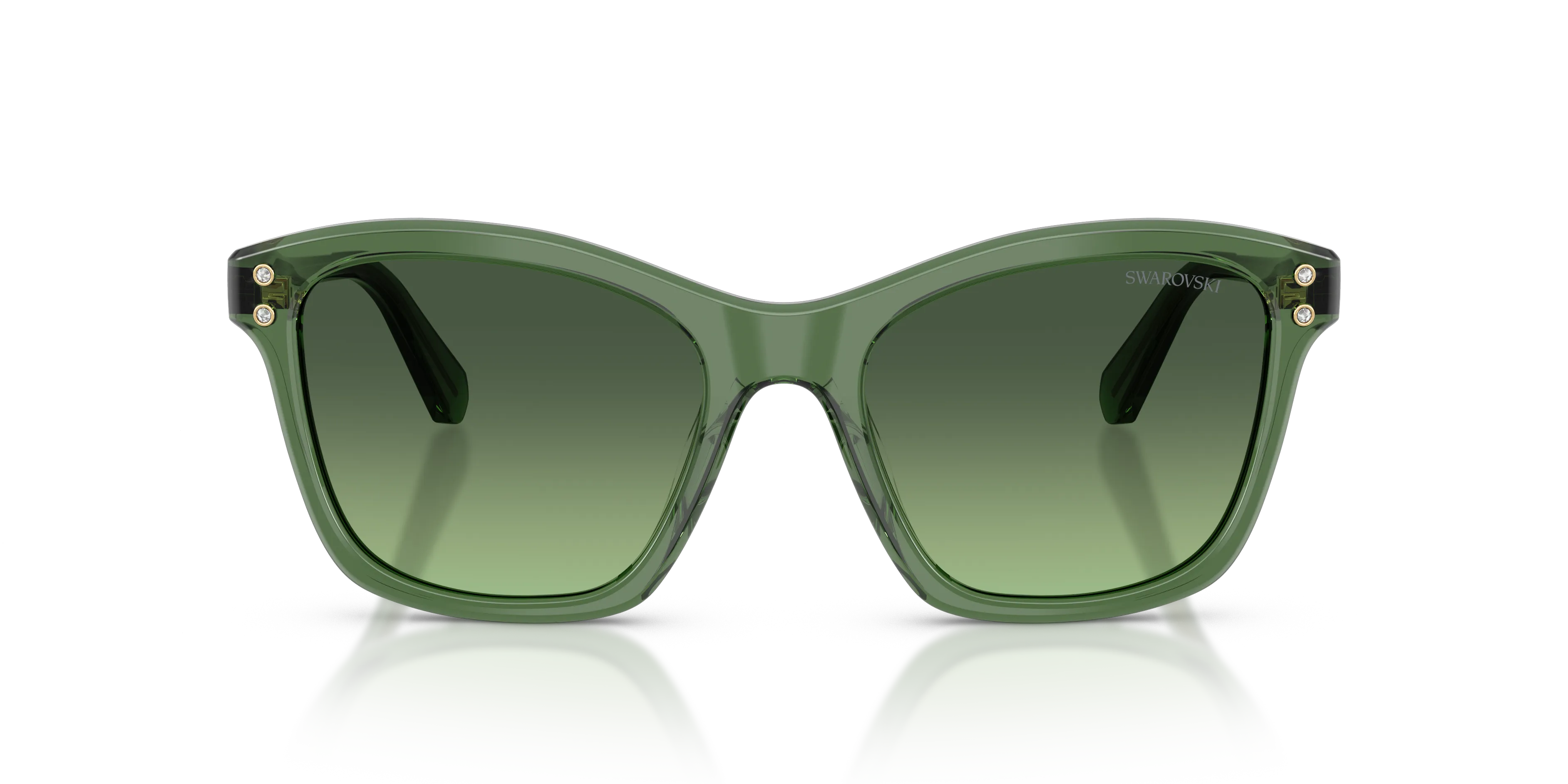 Swarovski SK6063 10852A Occhiali da sole Acetato Verde Verde Squadrata Normale Sfumato - immagine 3