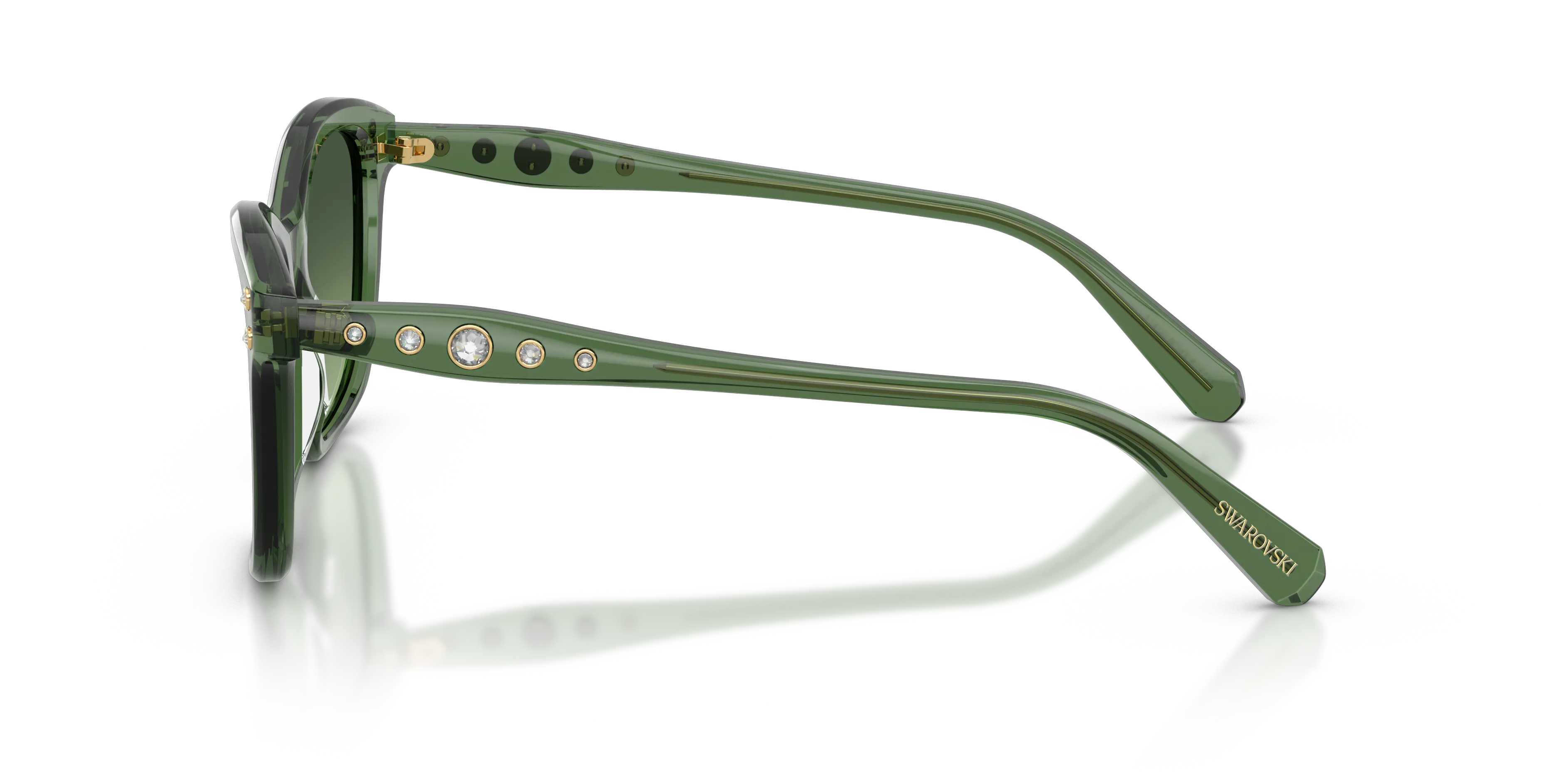 Swarovski SK6063 10852A Occhiali da sole Acetato Verde Verde Squadrata Normale Sfumato - immagine 4