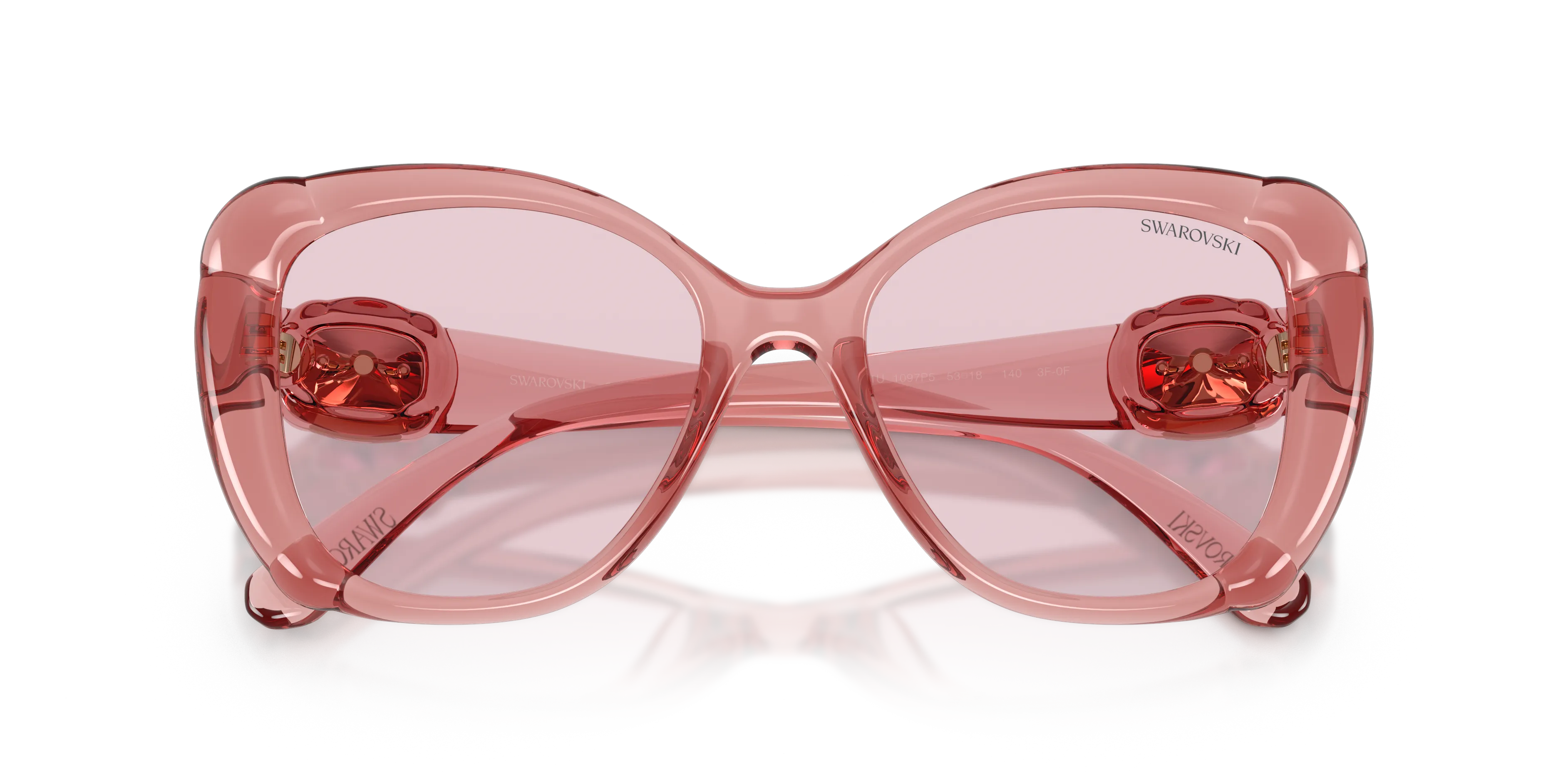 Swarovski SK6051U 1097P5 Occhiali da sole Iniettato Rosa Rosa Farfalla Fotocromatiche - immagine 2