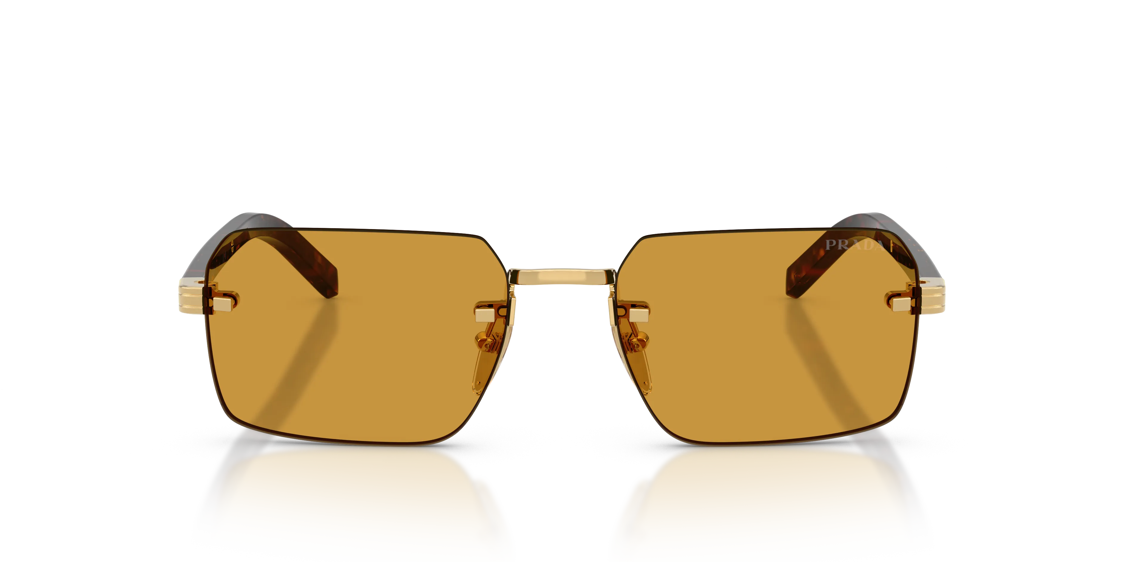 Prada PR D55S 5AK50P Occhiali da sole Metallo Oro [""] Squadrata Normale - immagine 3