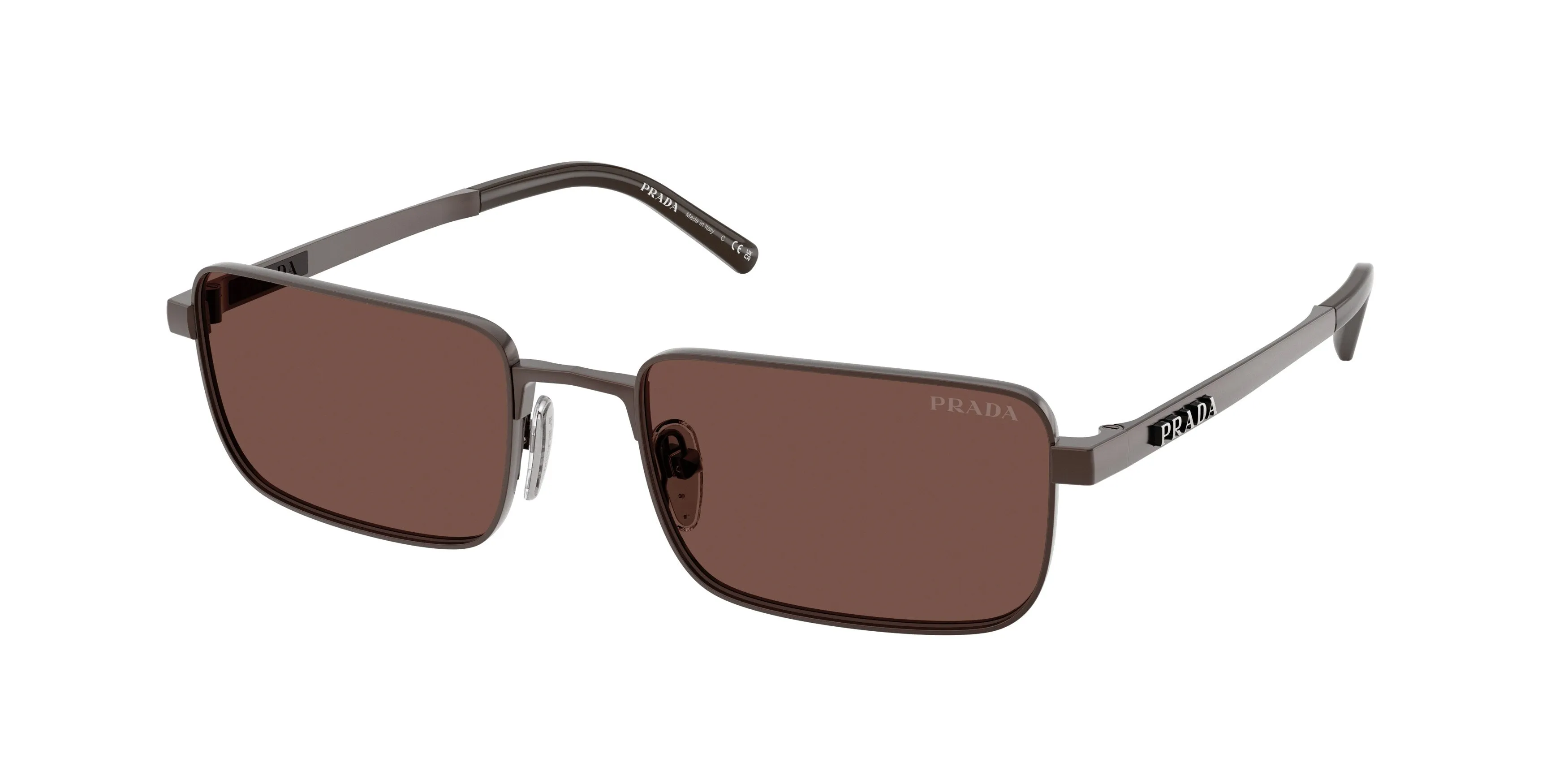 Prada PR D54S 22J80T Occhiali da sole Metallo Marrone Marrone Squadrata Normale - immagine 1
