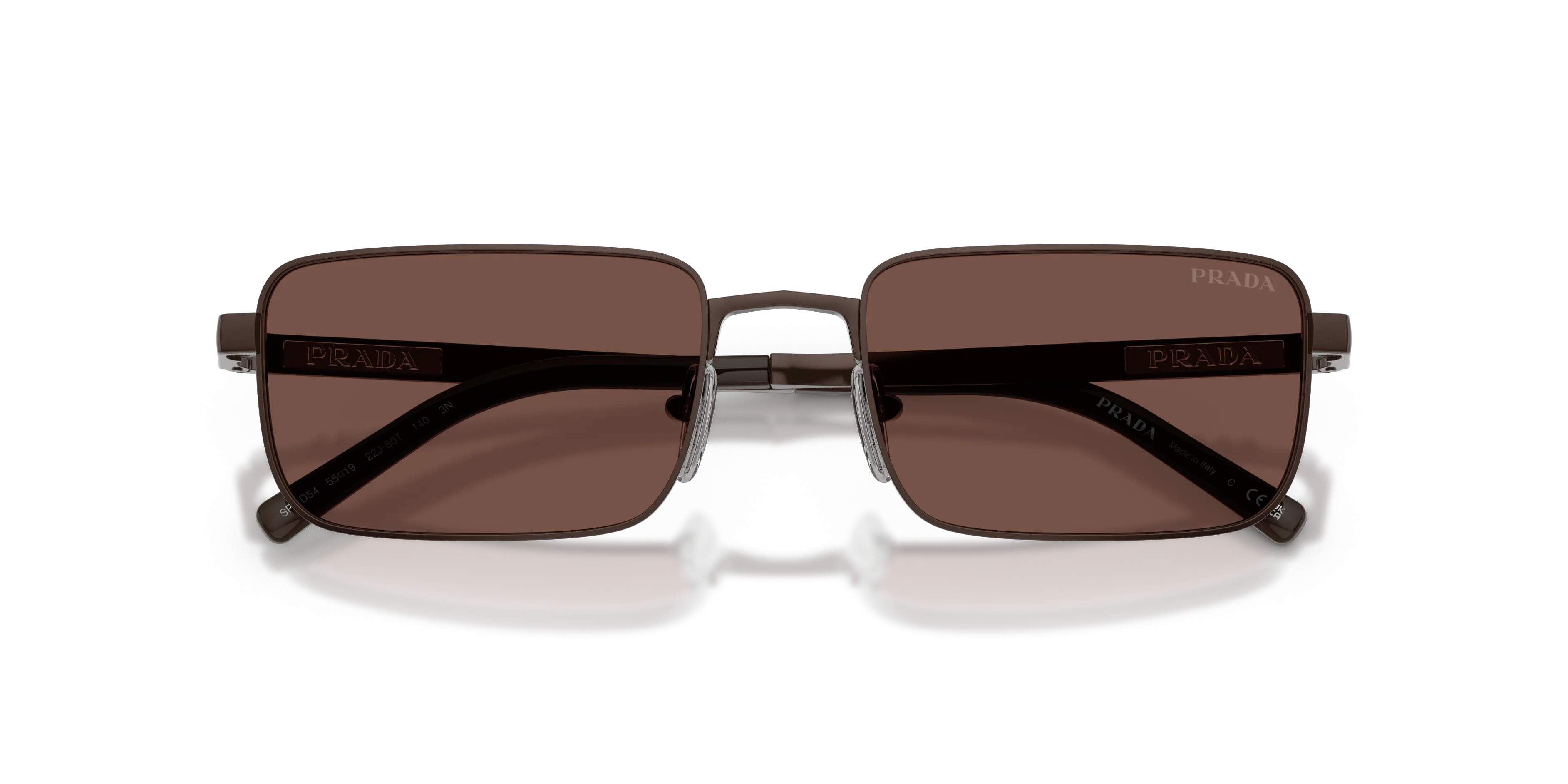 Prada PR D54S 22J80T Occhiali da sole Metallo Marrone Marrone Squadrata Normale - immagine 2