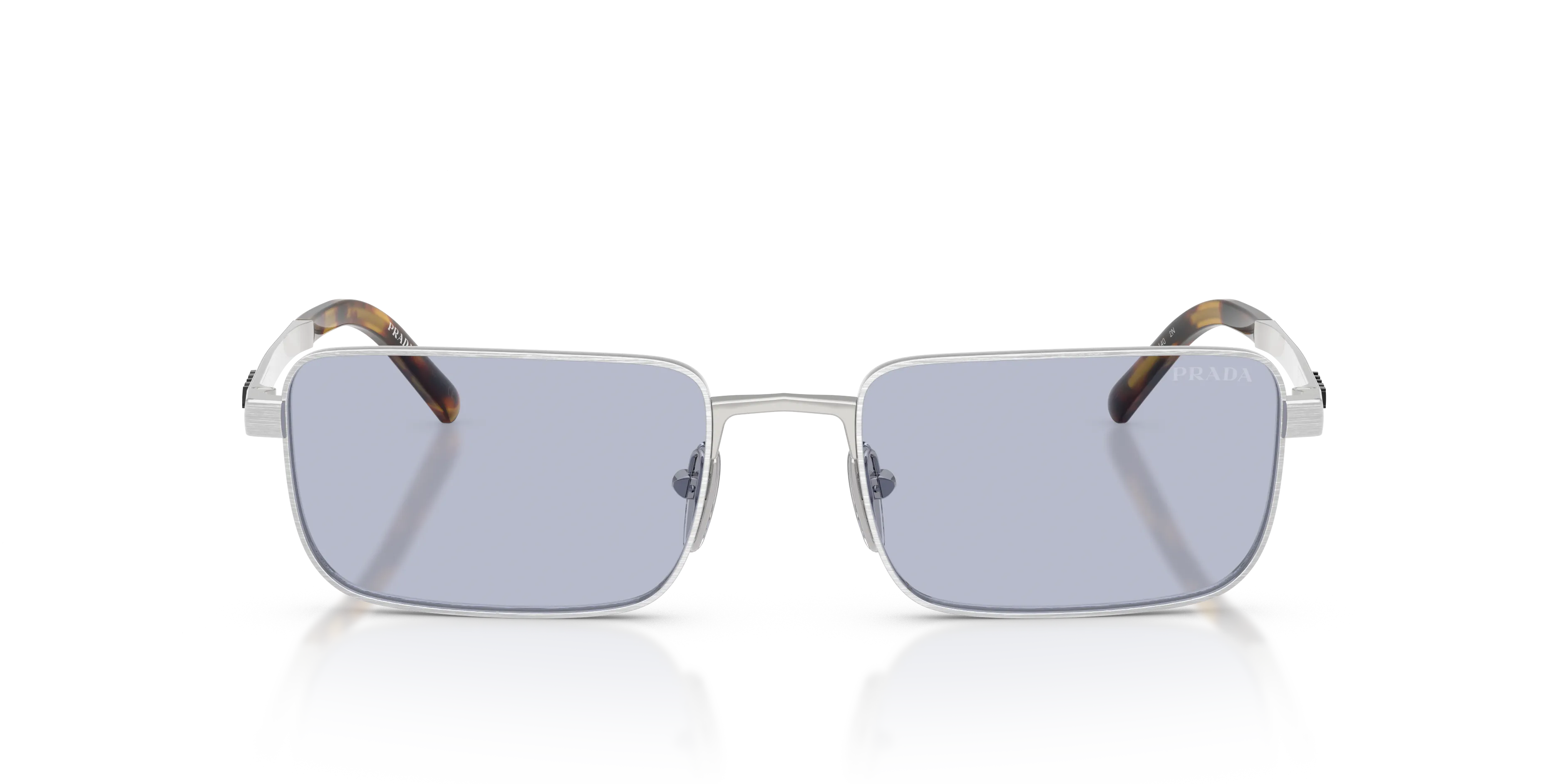 Prada PR D54S 04K30X Occhiali da sole Metallo Argento Blu Squadrata Normale - immagine 3