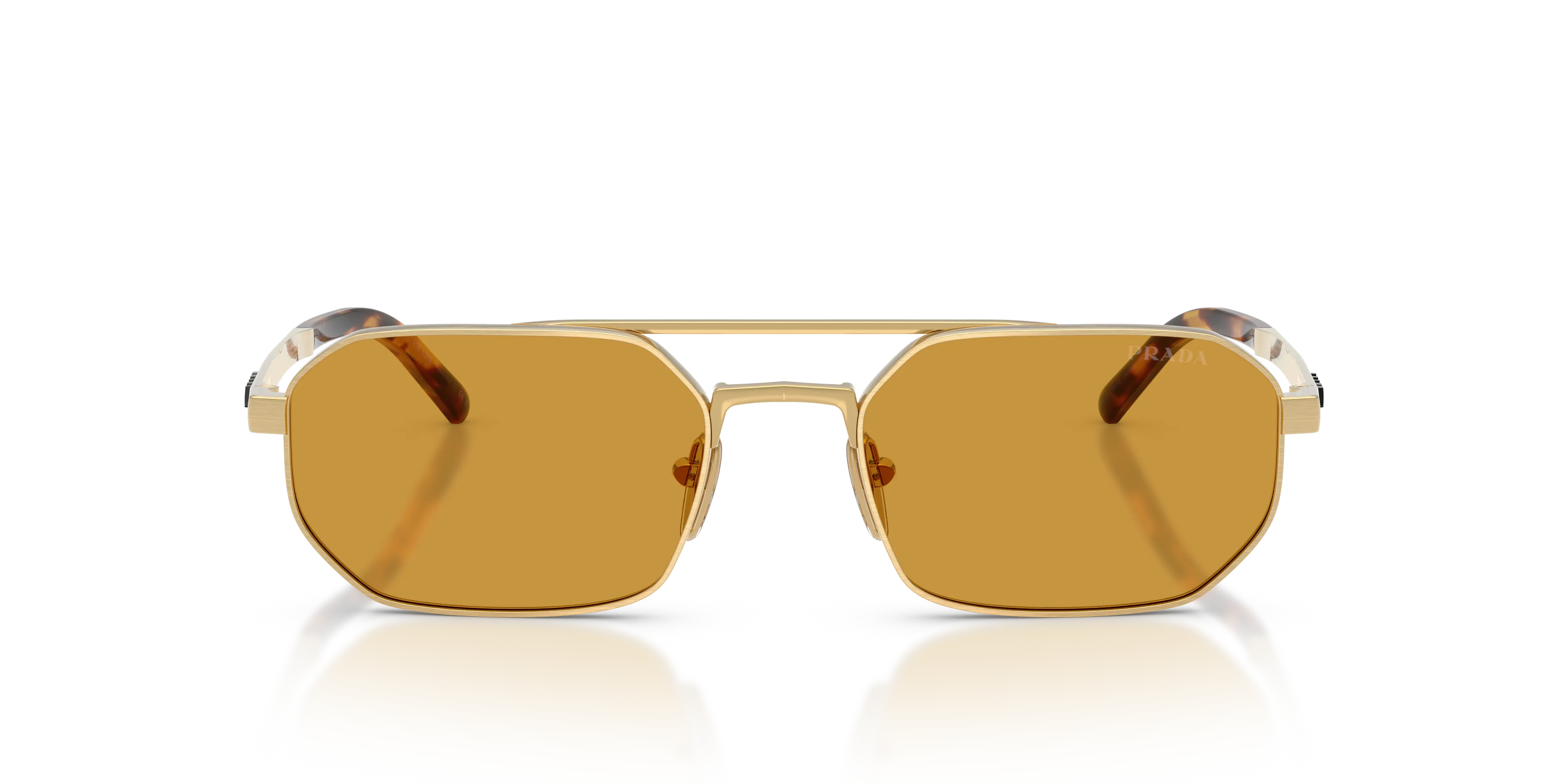 Prada PR D53S 24J50P Occhiali da sole Metallo Oro Marrone Geometrica Normale - immagine 3