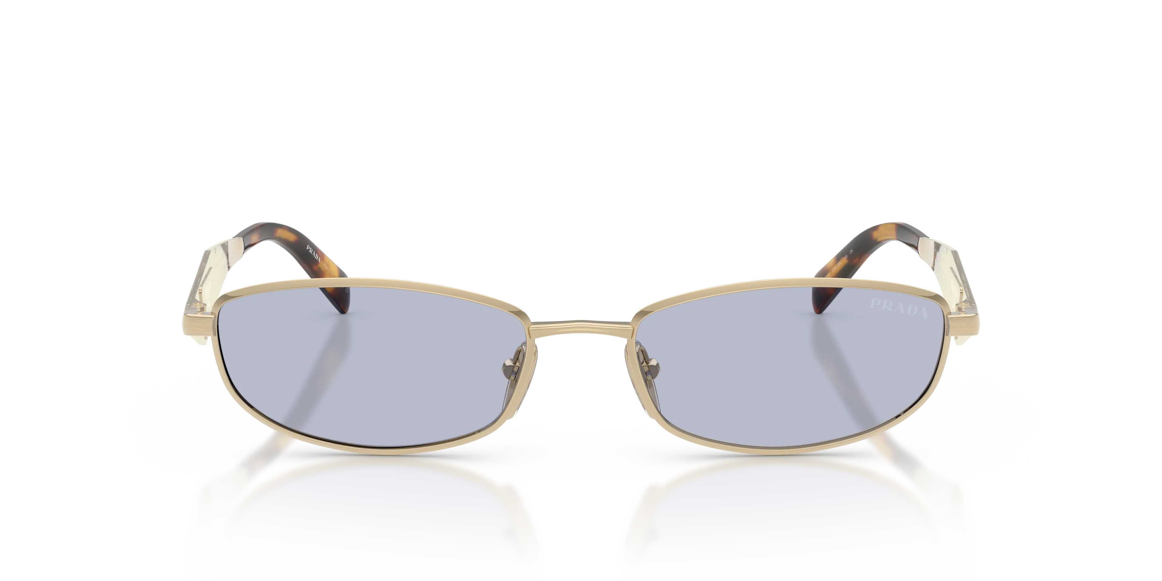 Prada PR D51S ZVN30X Occhiali da sole Metallo Oro Blu Rotonda Normale - immagine 3