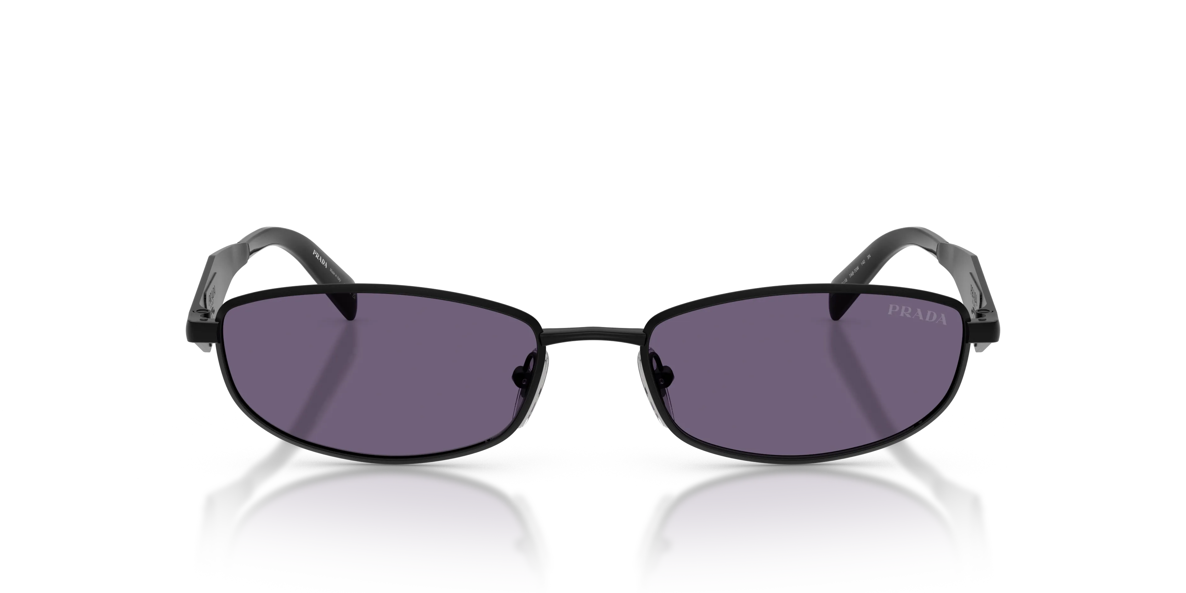 Prada PR D51S 7AB70W Occhiali da sole Metallo Nero Viola Rotonda Normale - immagine 3