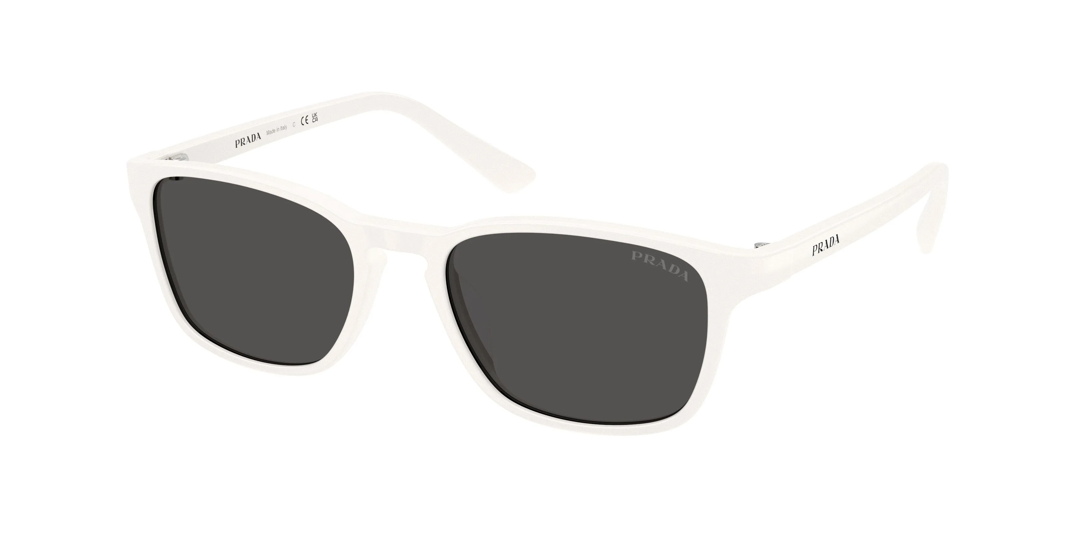 Prada PR D13SU 27M08Z Occhiali da sole Acetato Bianco Grigio Pillow Normale - immagine 1