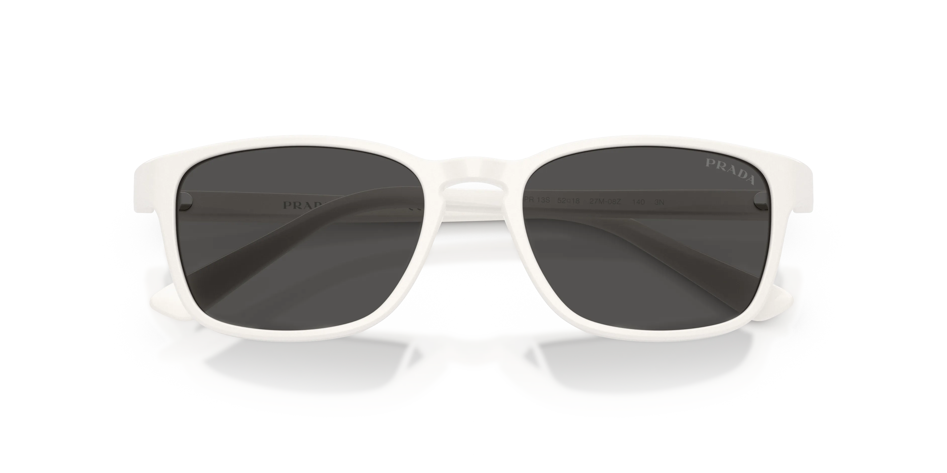 Prada PR D13SU 27M08Z Occhiali da sole Acetato Bianco Grigio Pillow Normale - immagine 2