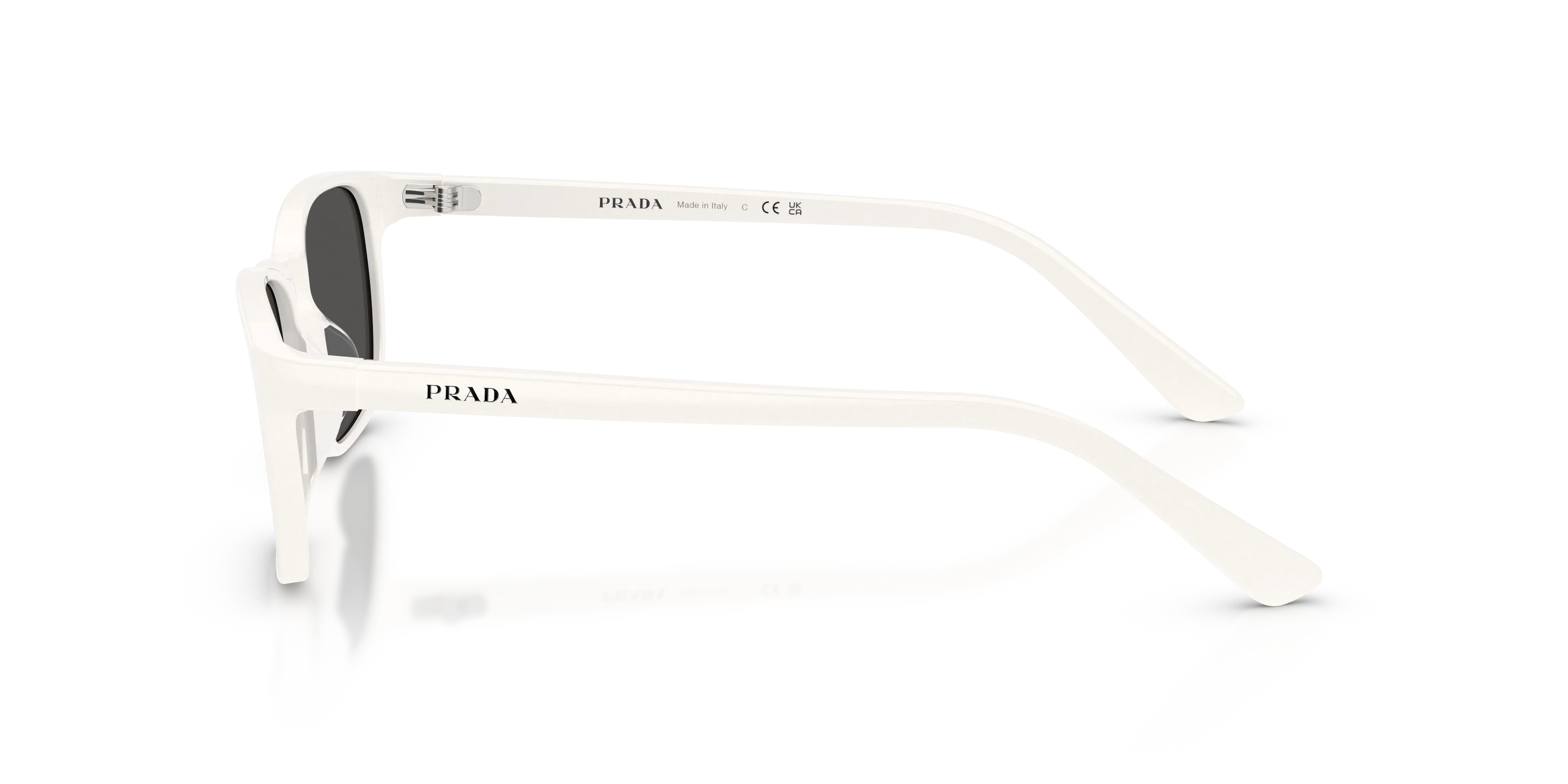 Prada PR D13SU 27M08Z Occhiali da sole Acetato Bianco Grigio Pillow Normale - immagine 4