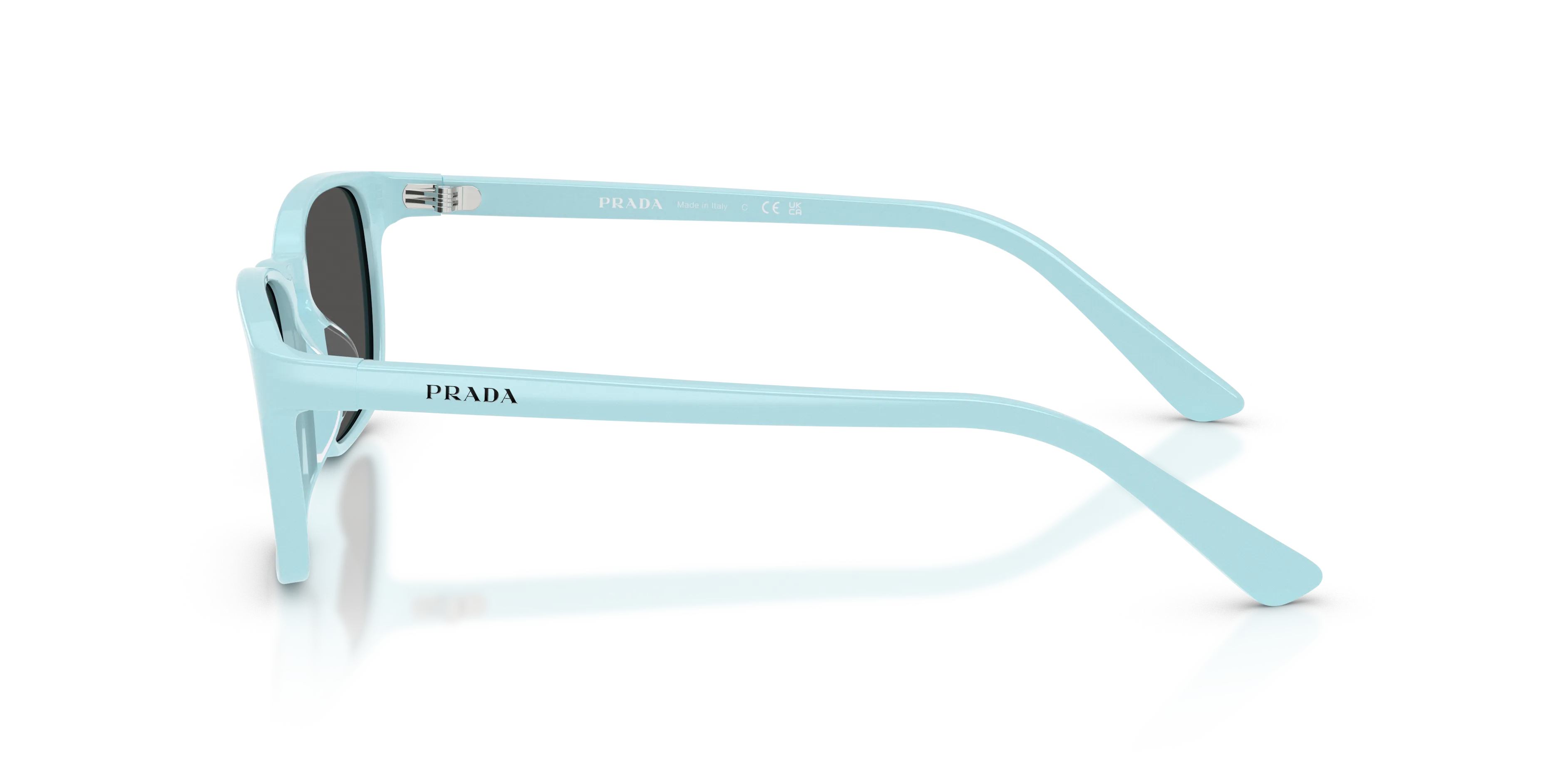Prada PR D13SU 25I08Z Occhiali da sole Acetato Blu Grigio Pillow Normale - immagine 4