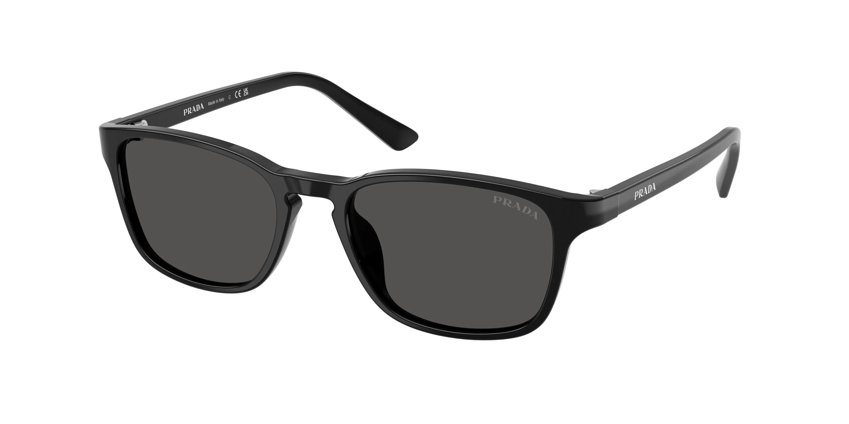 Prada PR D13SU 16K08Z Occhiali da sole Acetato Nero Grigio Pillow Normale - immagine 1