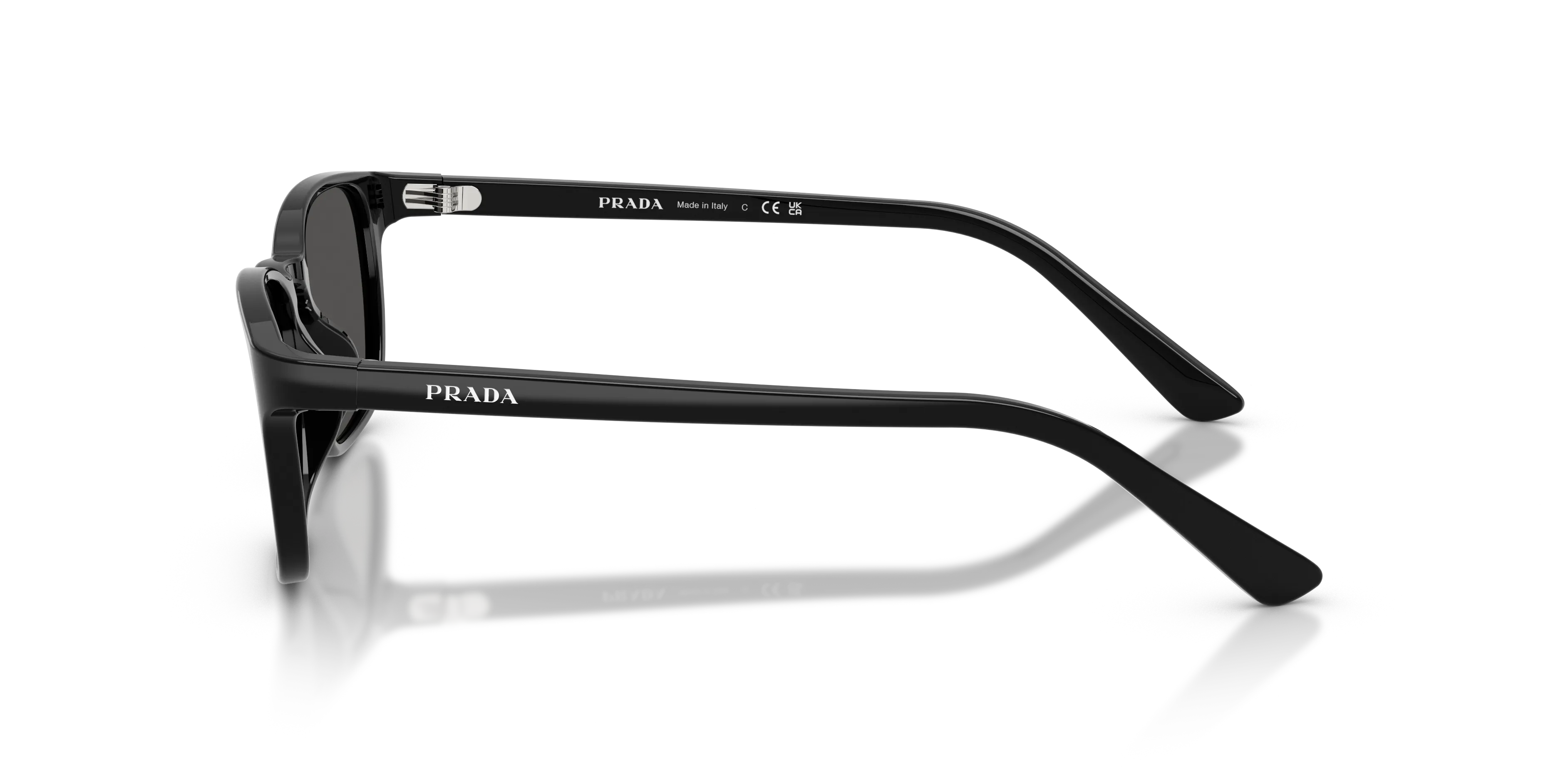 Prada PR D13SU 16K08Z Occhiali da sole Acetato Nero Grigio Pillow Normale - immagine 4