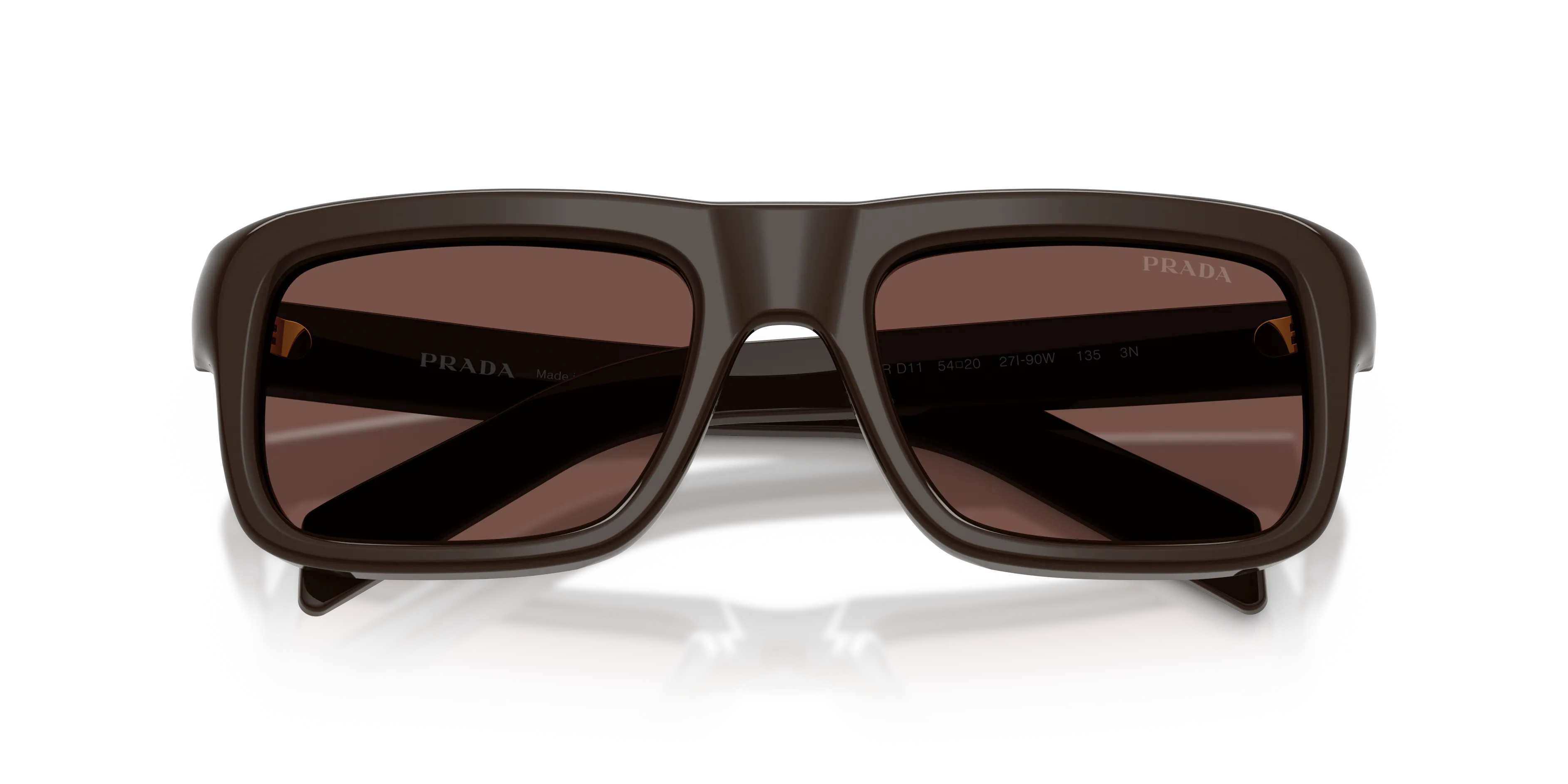 Prada PR D11S 27I90W Occhiali da sole Acetato Marrone Viola Squadrata Normale - immagine 2