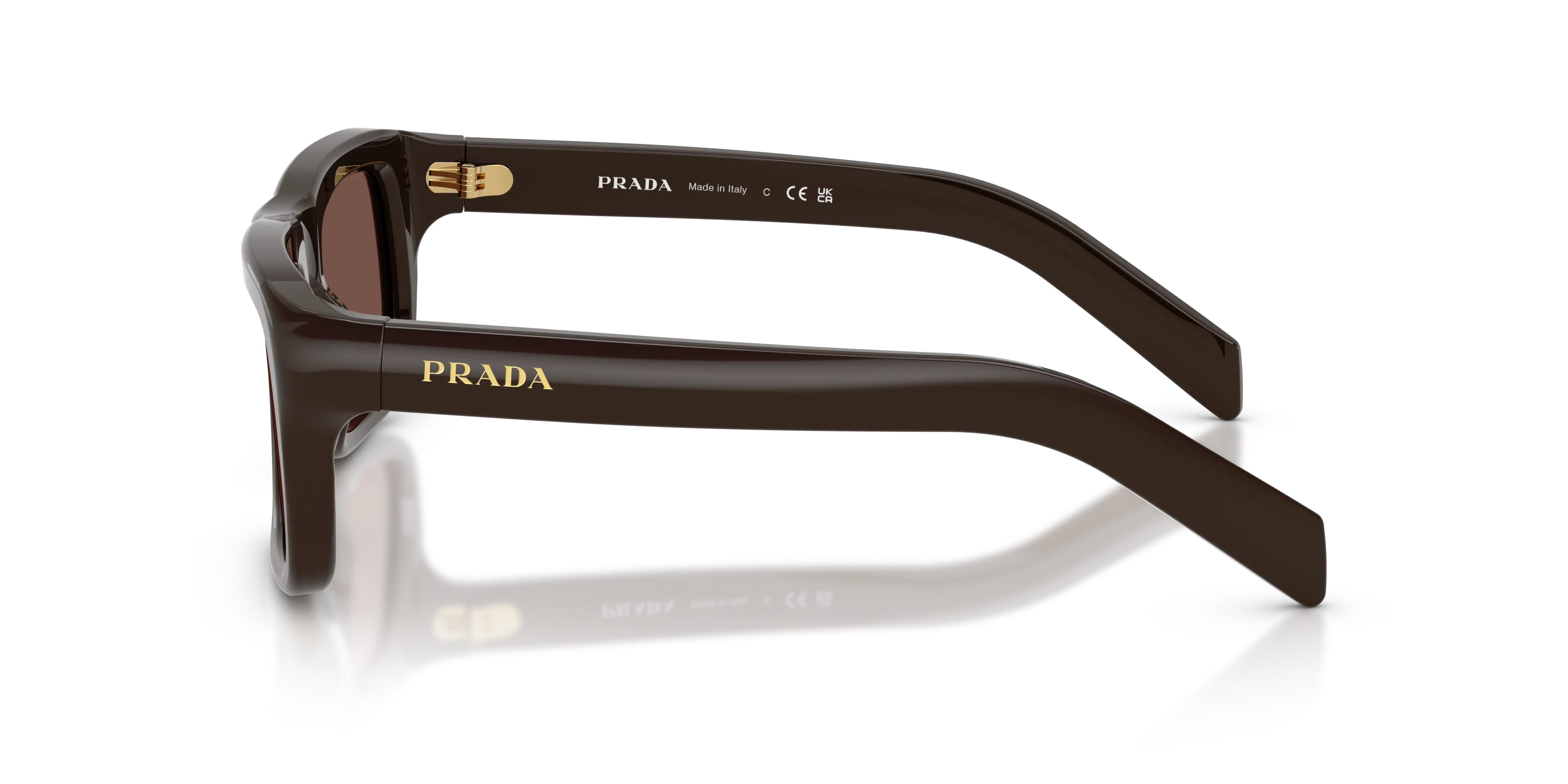 Prada PR D11S 27I90W Occhiali da sole Acetato Marrone Viola Squadrata Normale - immagine 4
