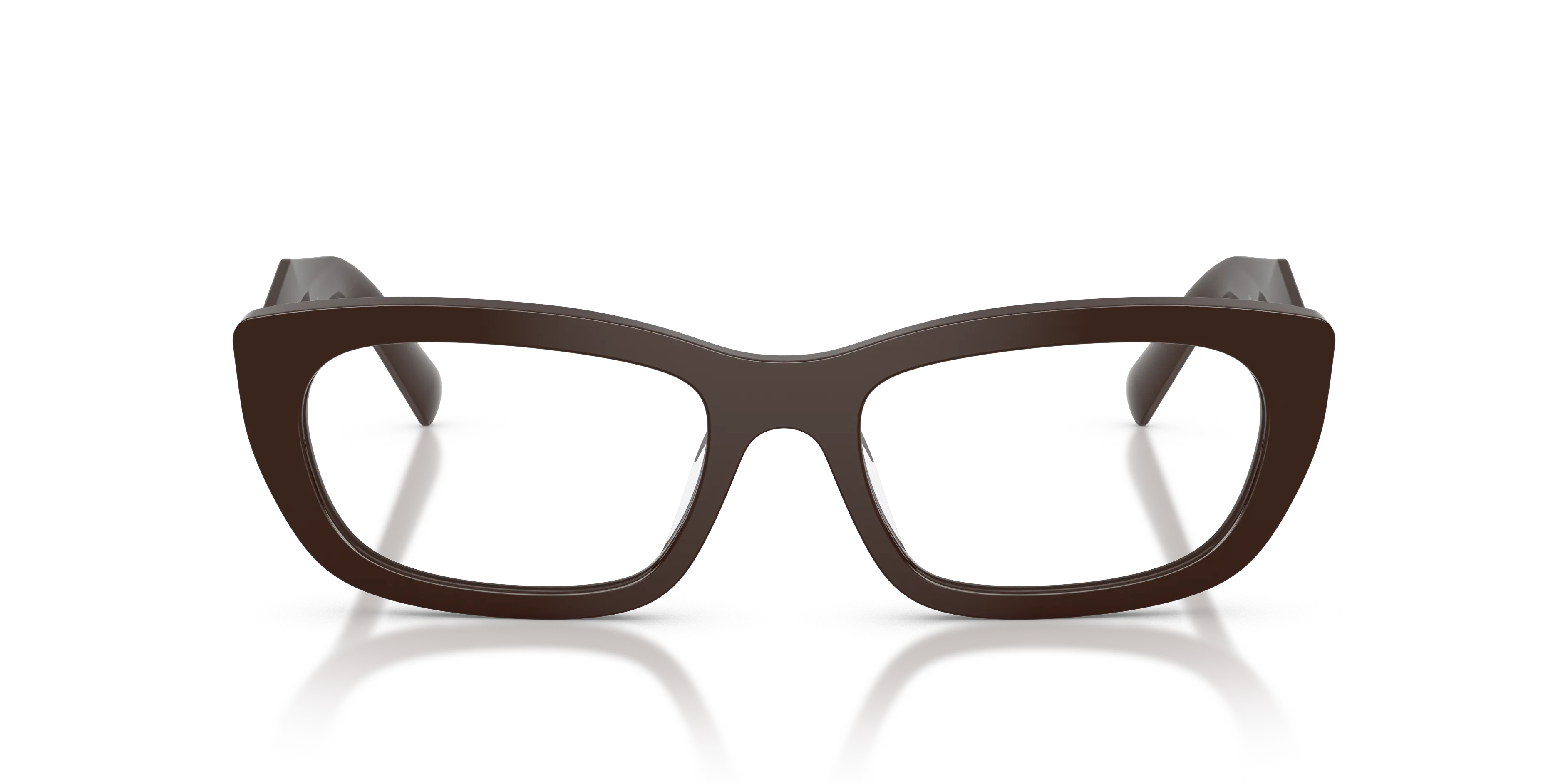 Prada PR D09V 27I1O1 Montature da vista Acetato Marrone Trasparente Geometrica Normale - immagine 3