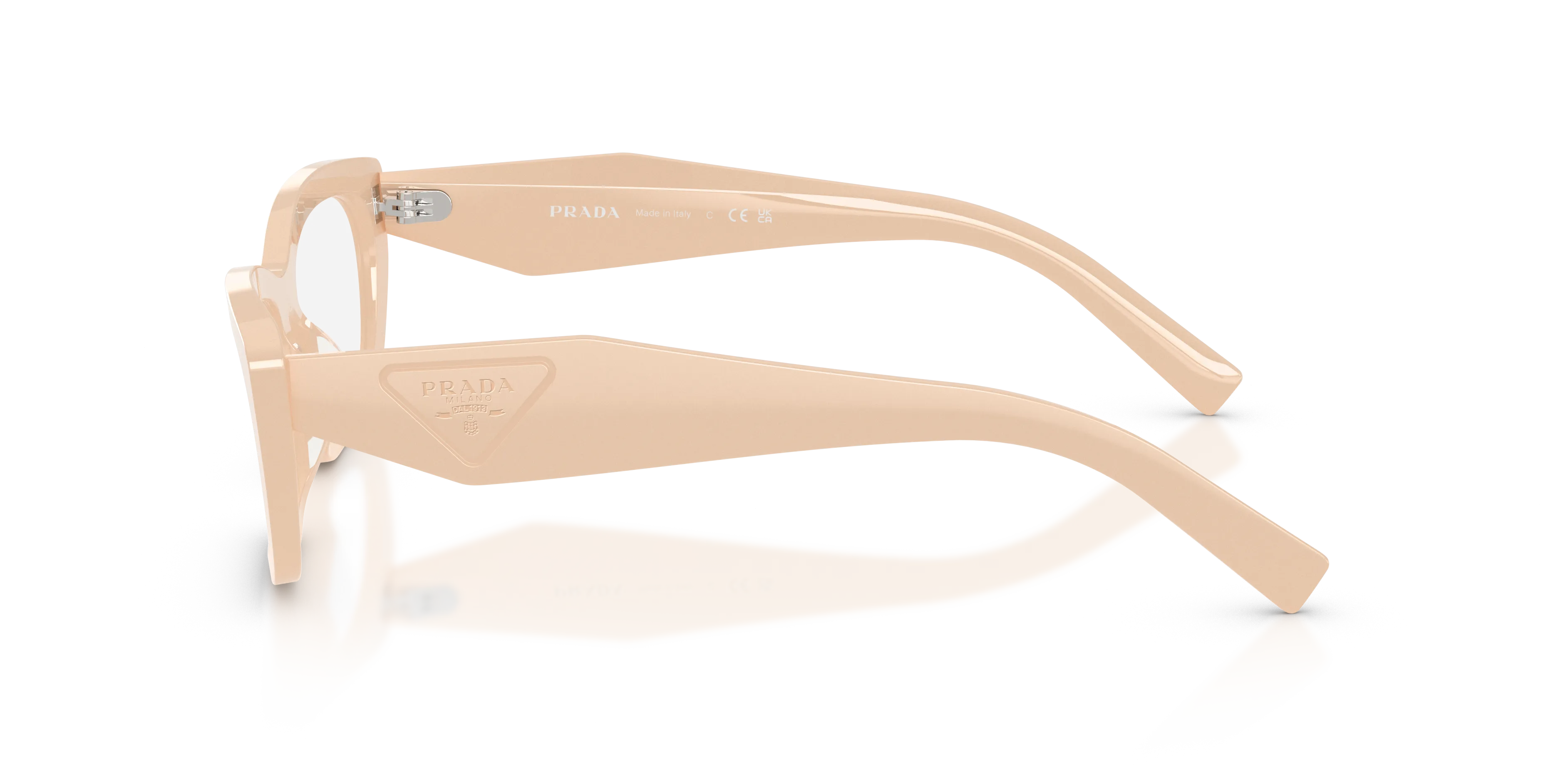 Prada PR D09V 25B1O1 Montature da vista Acetato Rosa Trasparente Geometrica Normale - immagine 4