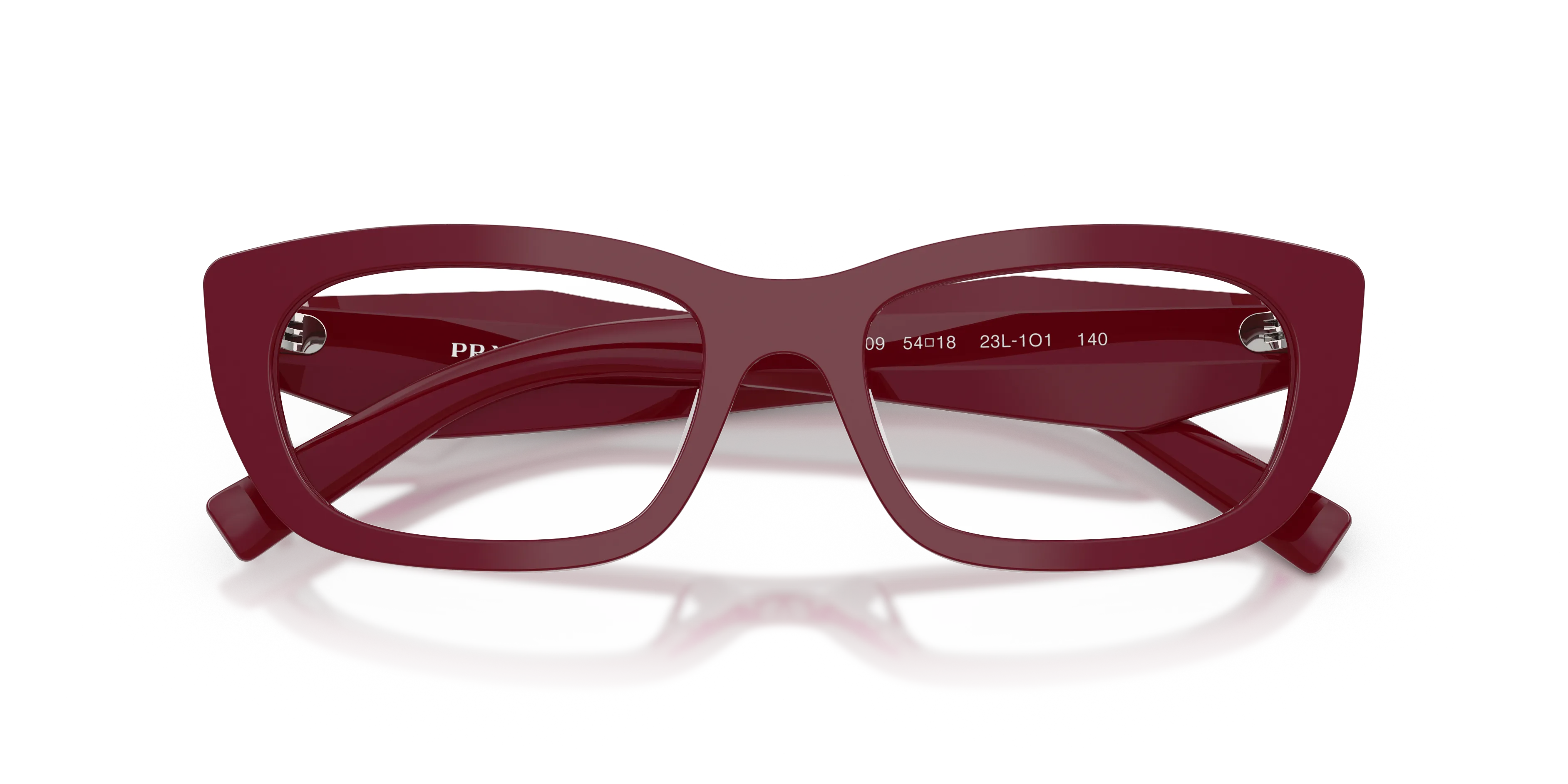 Prada PR D09V 23L1O1 Montature da vista Acetato Rosso Trasparente Geometrica Normale - immagine 2