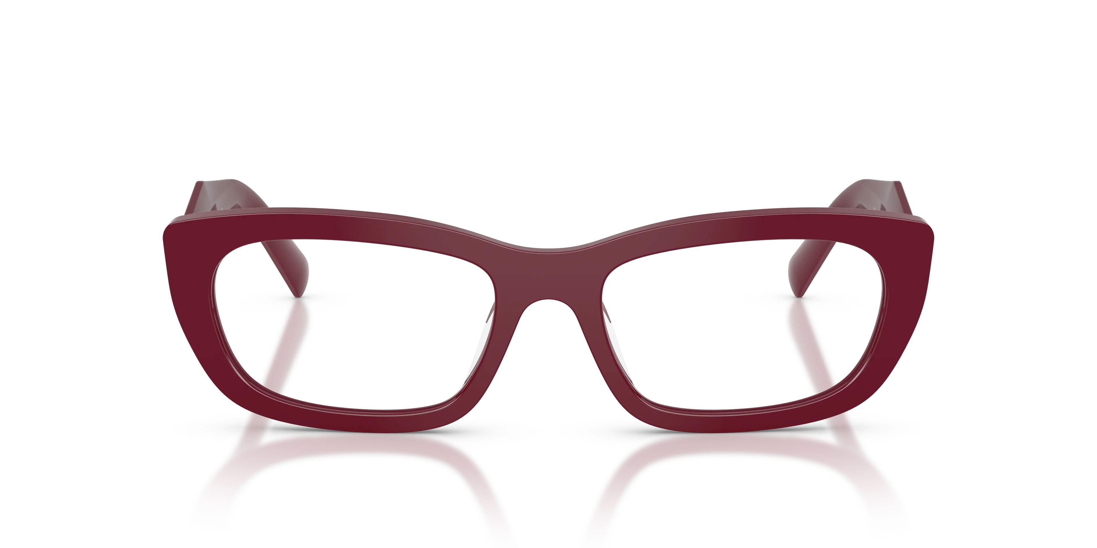 Prada PR D09V 23L1O1 Montature da vista Acetato Rosso Trasparente Geometrica Normale - immagine 3