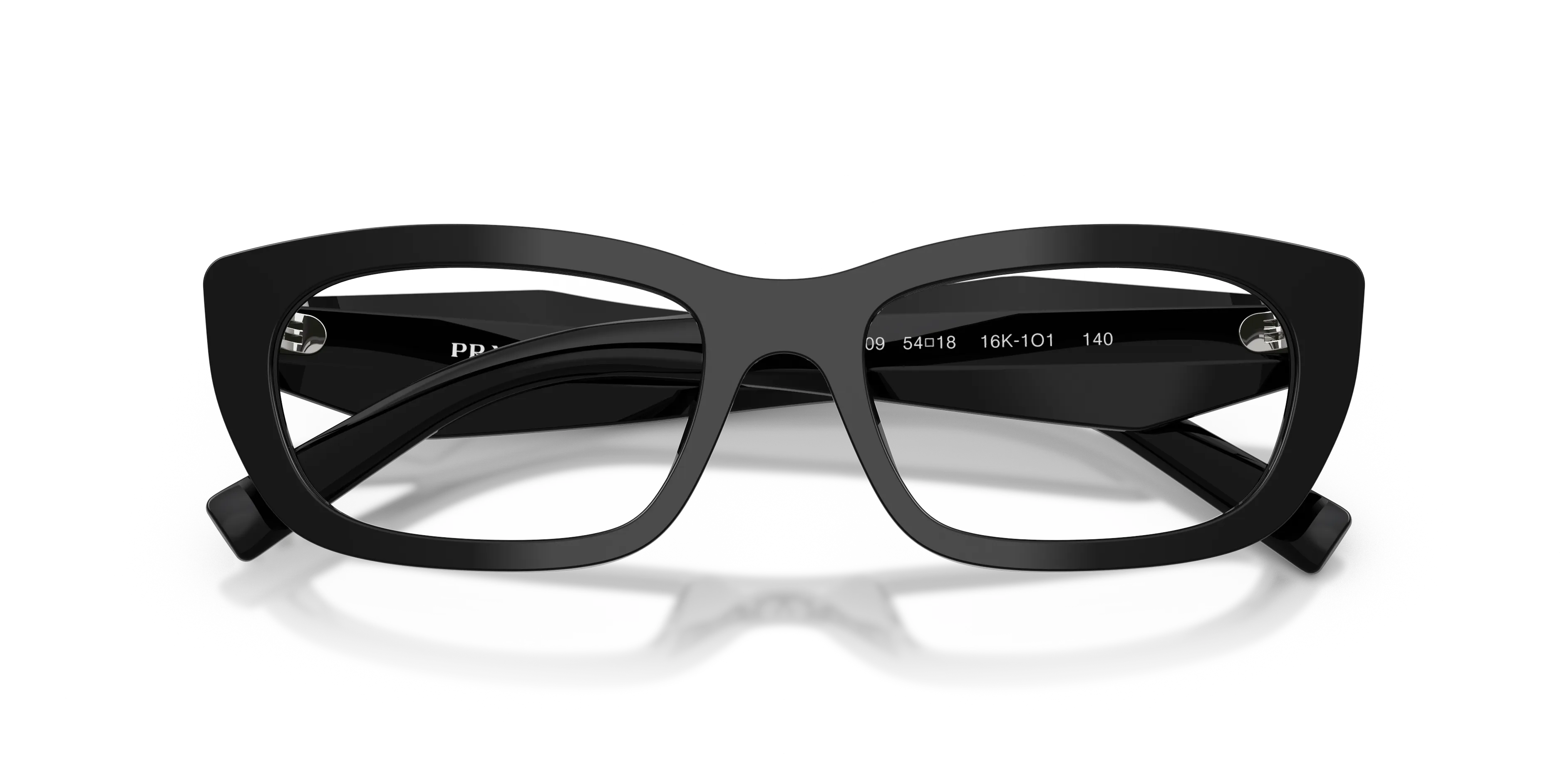Prada PR D09V 16K1O1 Montature da vista Acetato Nero Trasparente Geometrica Normale - immagine 2