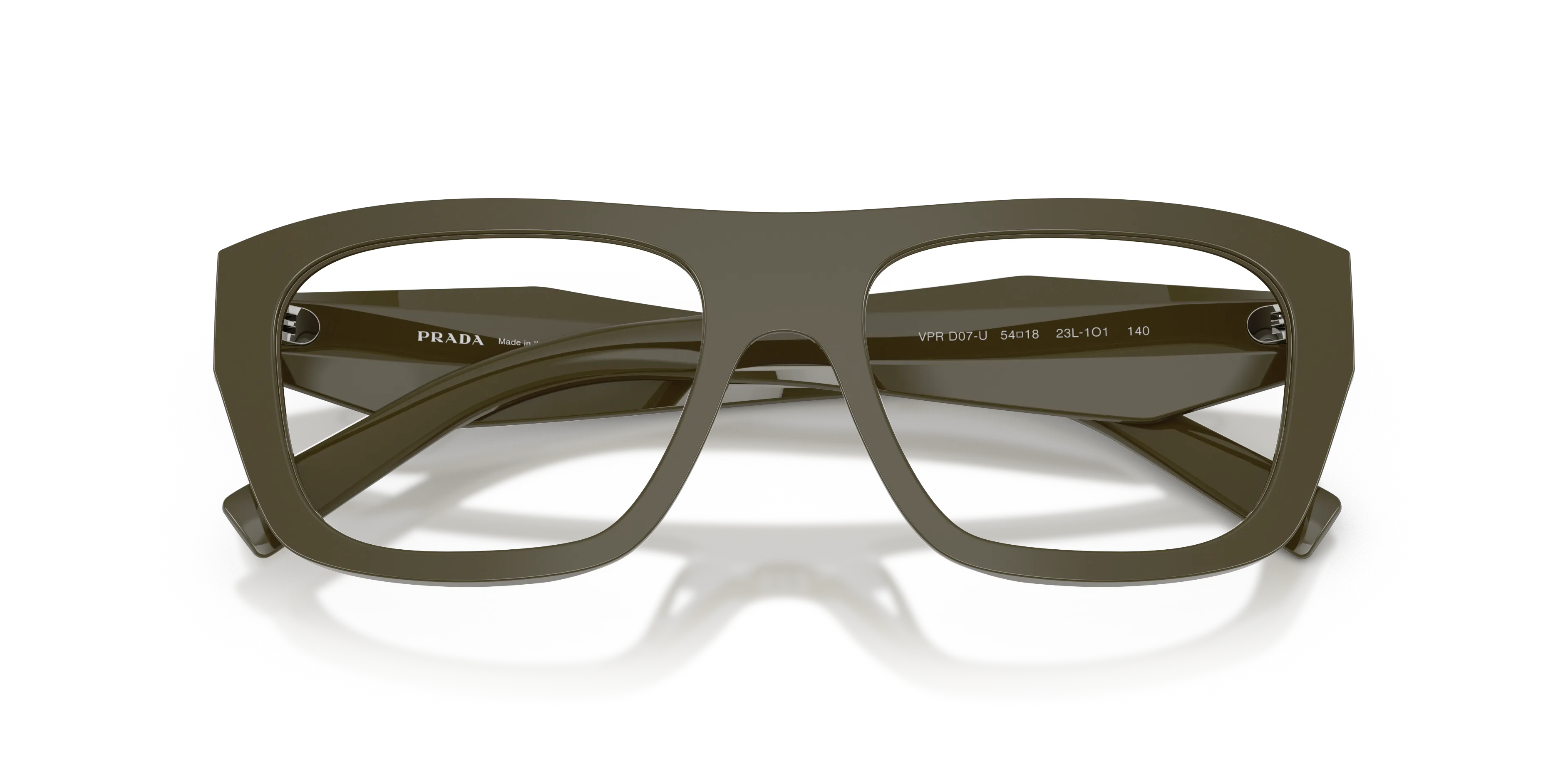 Prada PR D07VU 26J1O1 Montature da vista Acetato Verde Trasparente Squadrata Normale - immagine 2