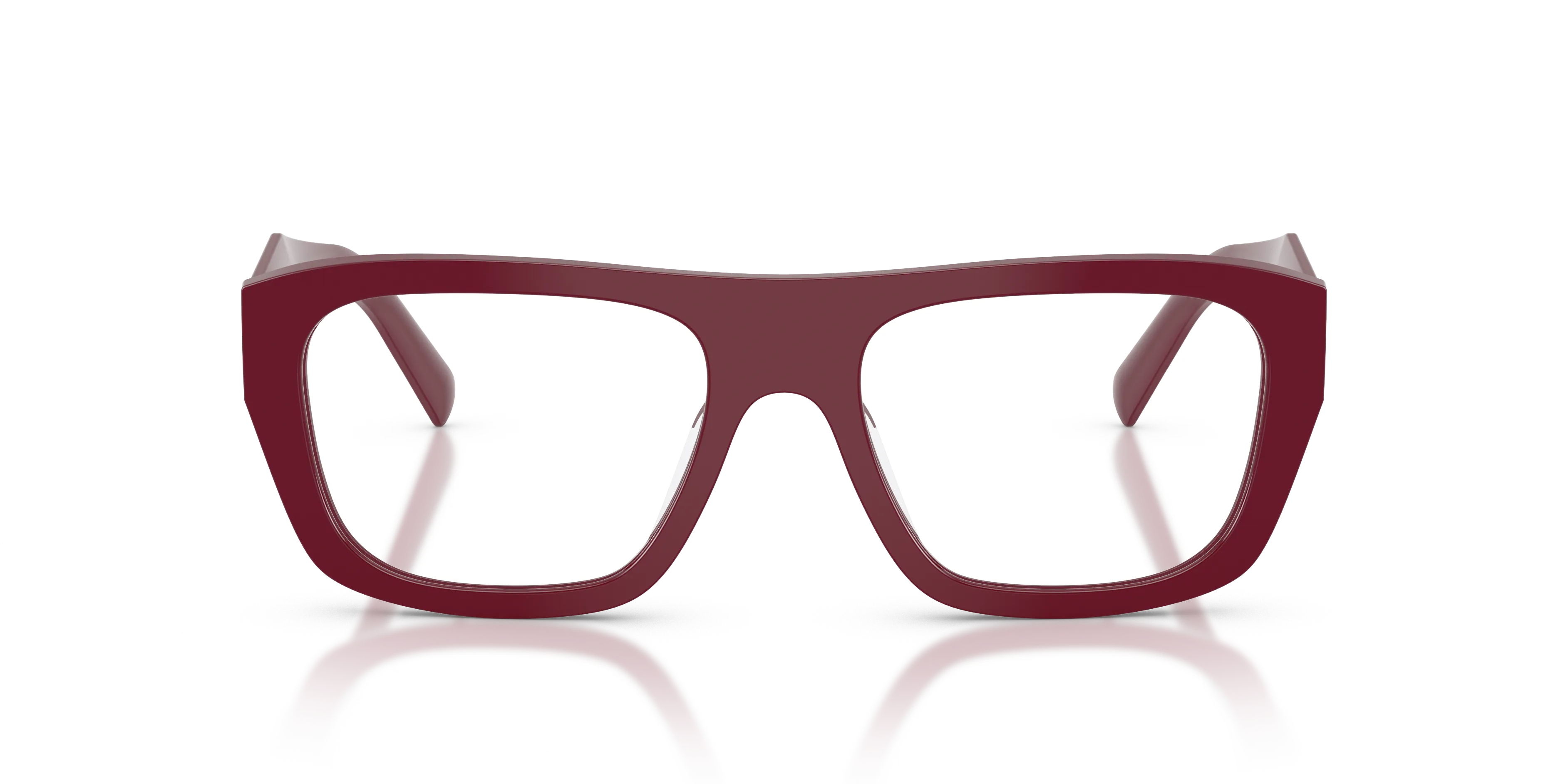 Prada PR D07VU 23L1O1 Montature da vista Acetato Rosso Trasparente Squadrata Normale - immagine 3