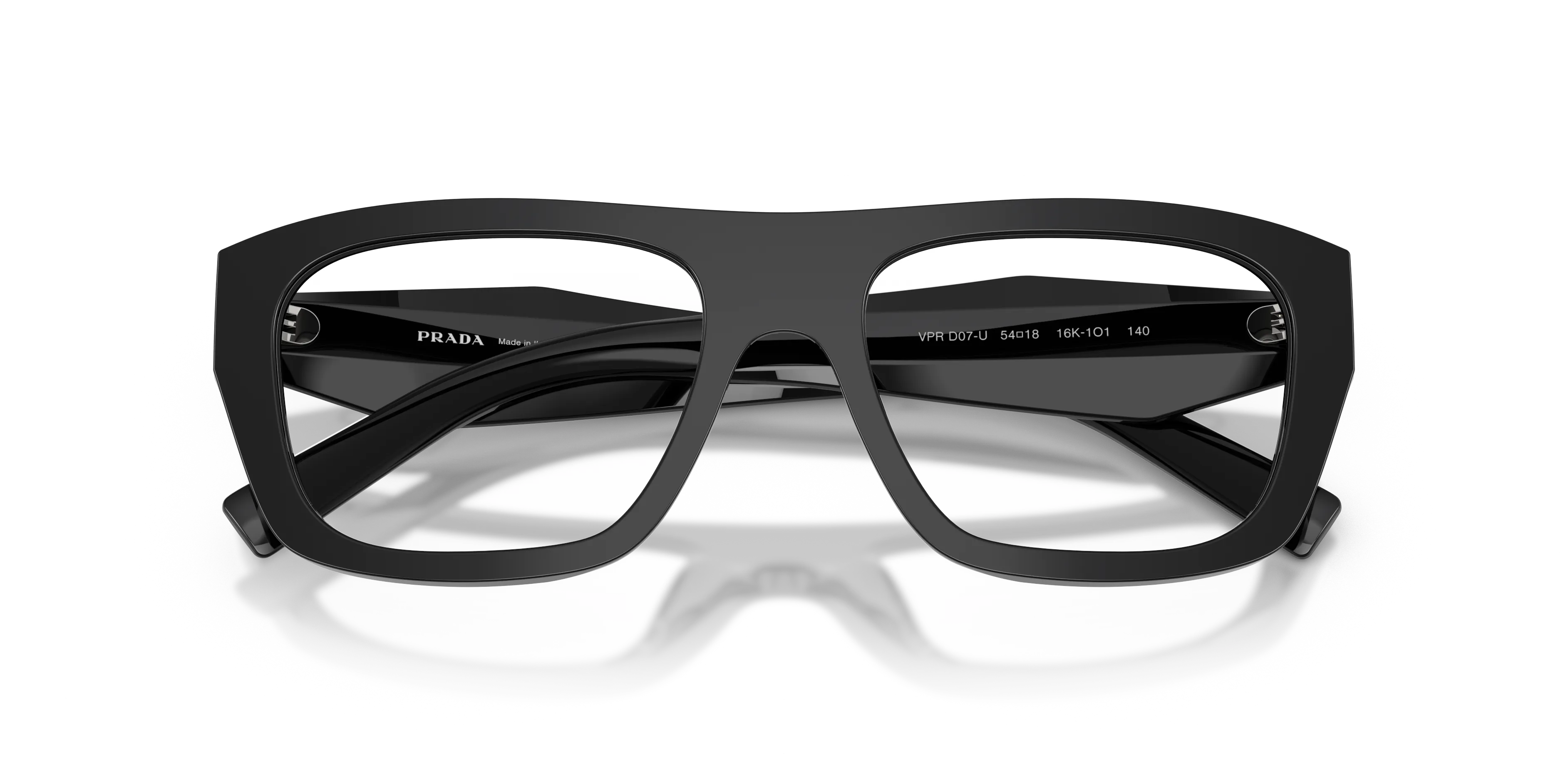 Prada PR D07VU 16K1O1 Montature da vista Acetato Nero Trasparente Squadrata Normale - immagine 2