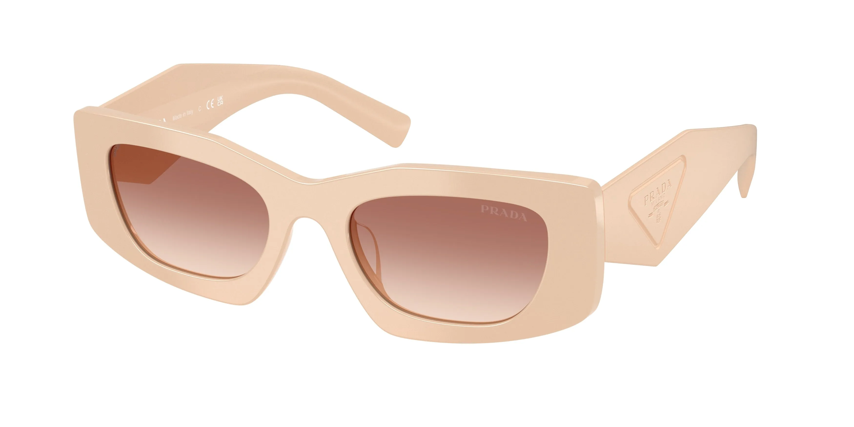 Prada PR D03SD 25B50L Occhiali da sole Acetato Rosa Rosa Squadrata Normale Sfumato - immagine 1